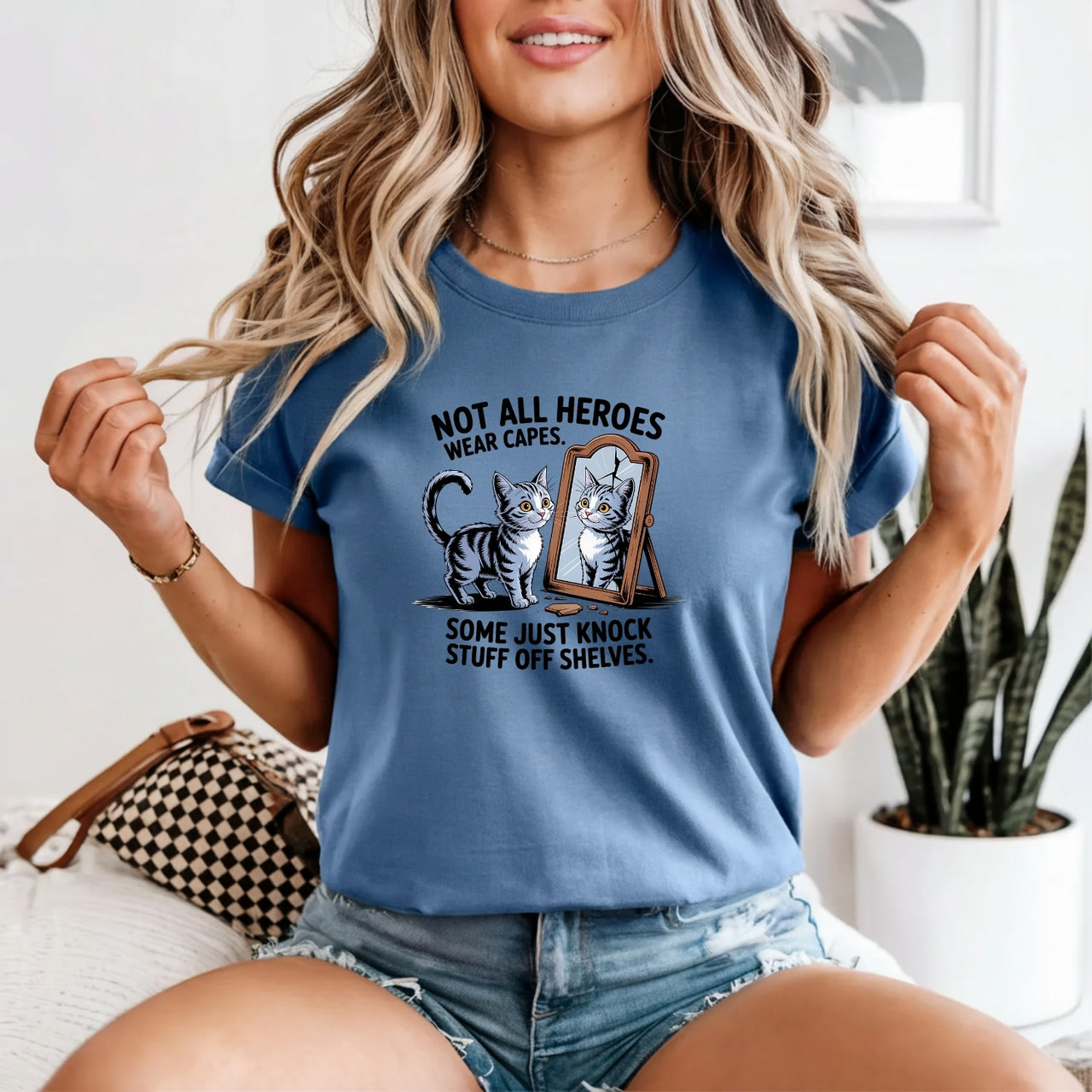 Not All Heroes Wear Capes T-Shirt - Funny Cat Sarcastic Graphic Tee