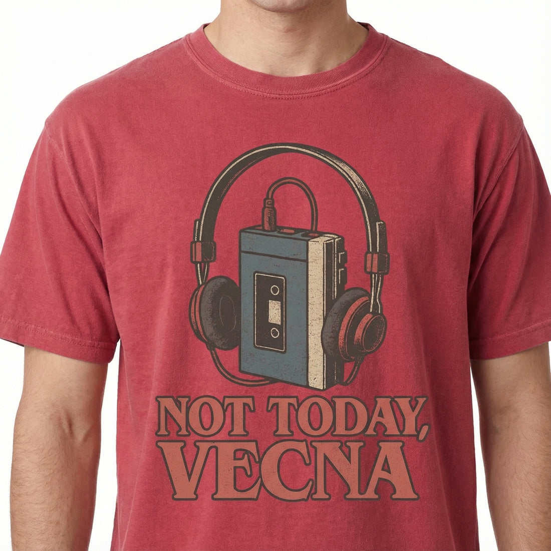 Not Today Retro Cassette Tape T-Shirt – Sci-Fi Inspired Headphones Graphic Tee – Vintage 80s Music Fan Shirt