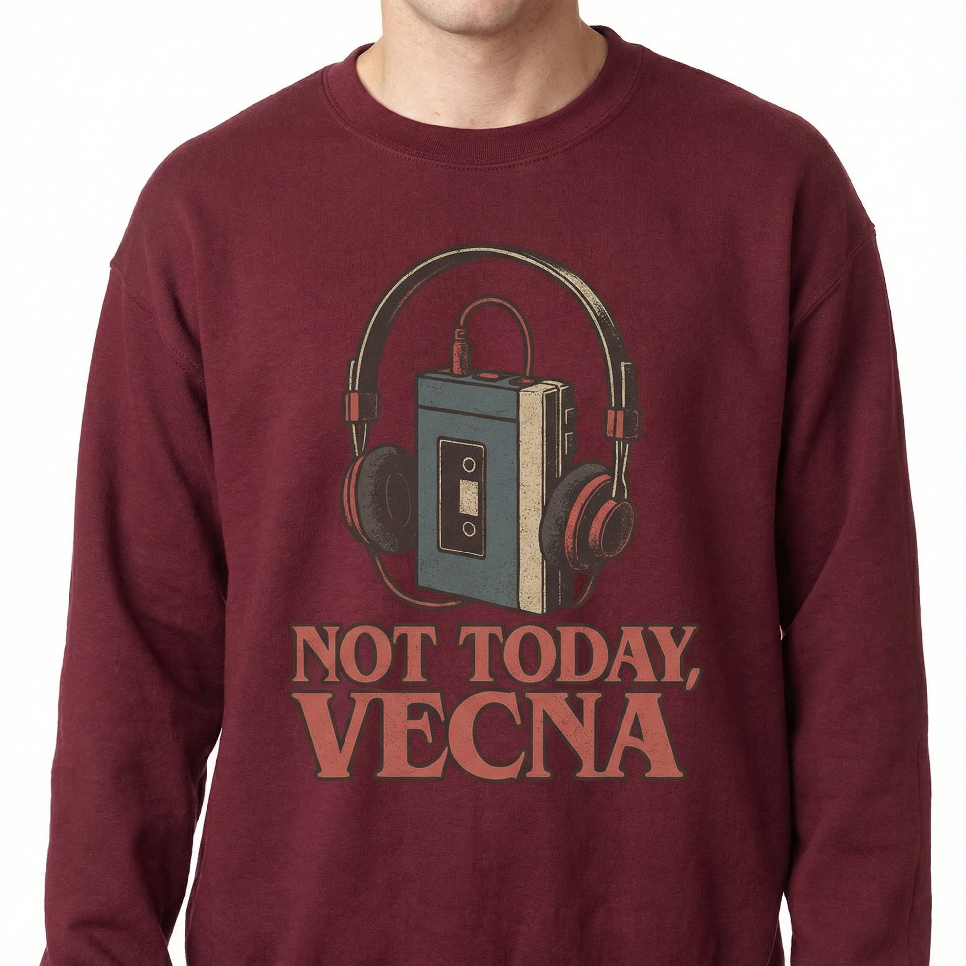 Not Today Retro Cassette Tape T-Shirt – Sci-Fi Inspired Headphones Graphic Tee – Vintage 80s Music Fan Shirt