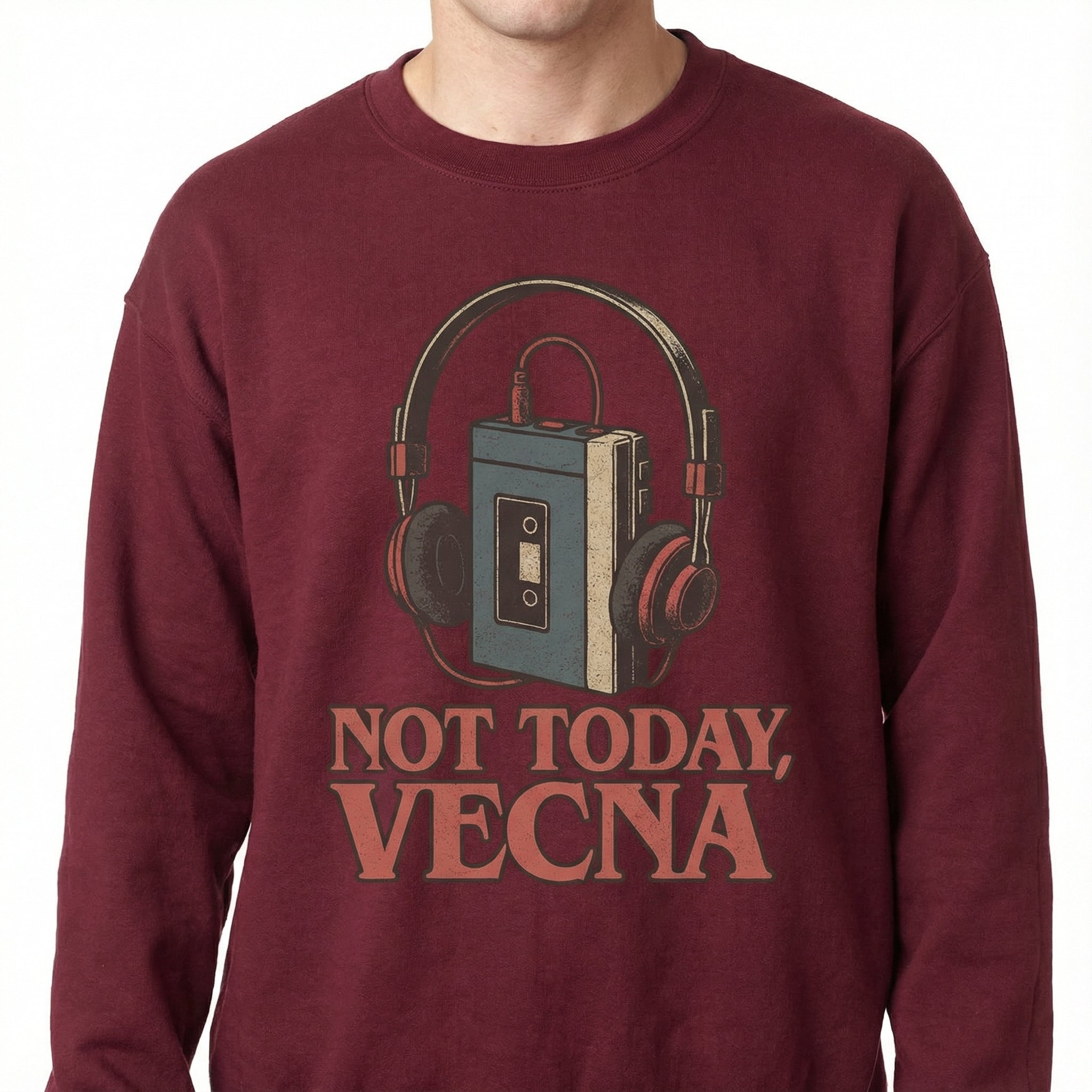 Not Today Retro Cassette Tape T-Shirt – Sci-Fi Inspired Headphones Graphic Tee – Vintage 80s Music Fan Shirt
