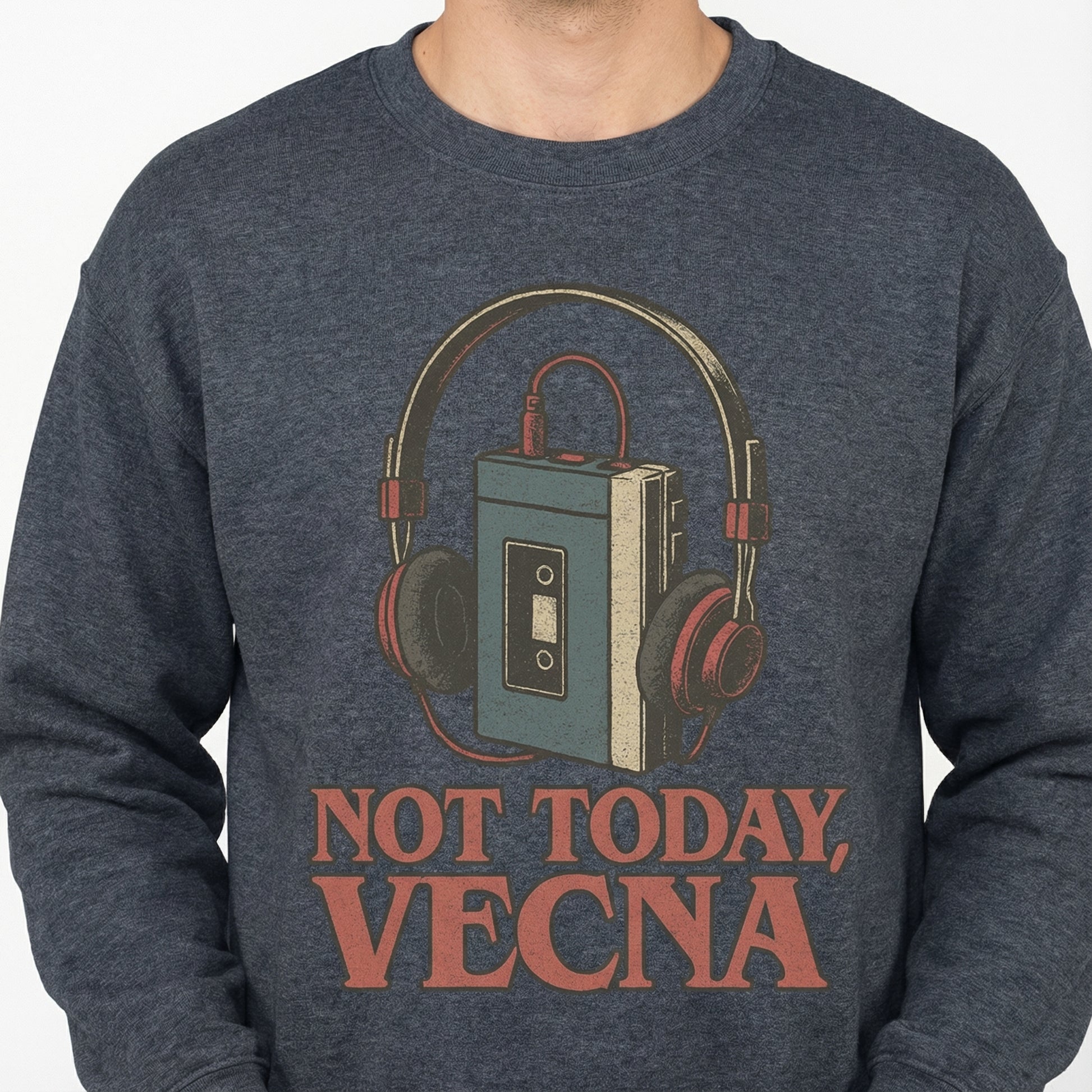 Not Today Retro Cassette Tape T-Shirt – Sci-Fi Inspired Headphones Graphic Tee – Vintage 80s Music Fan Shirt