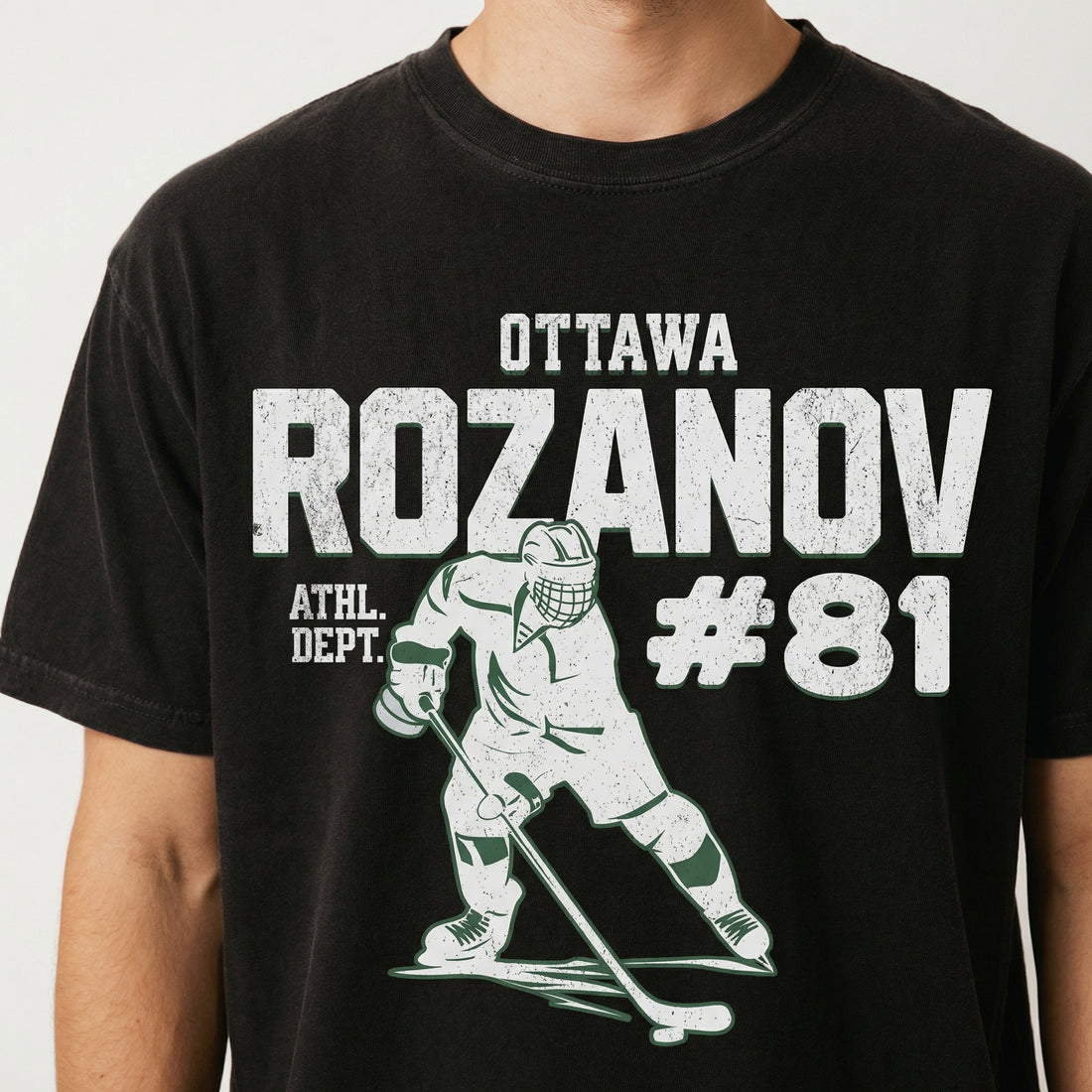Number 81 Hockey Romance Graphic T-Shirt - Vintage Sports Aesthetic Tee