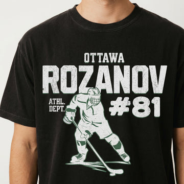Number 81 Hockey Romance Graphic T-Shirt - Vintage Sports Aesthetic Tee