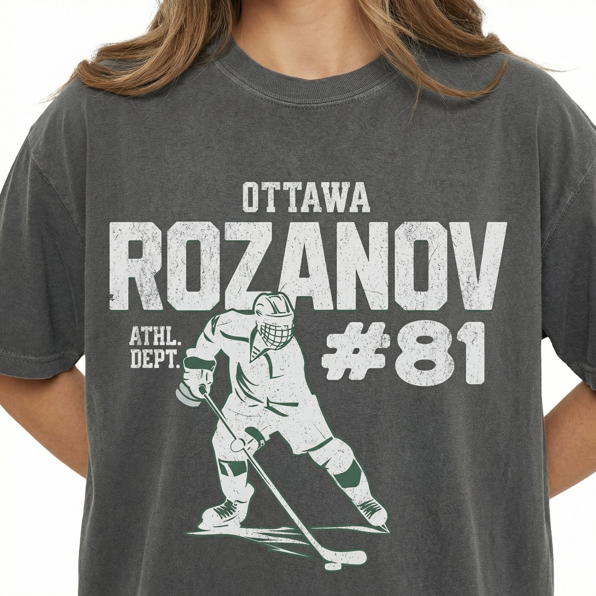 Number 81 Hockey Romance Graphic T-Shirt - Vintage Sports Aesthetic Tee