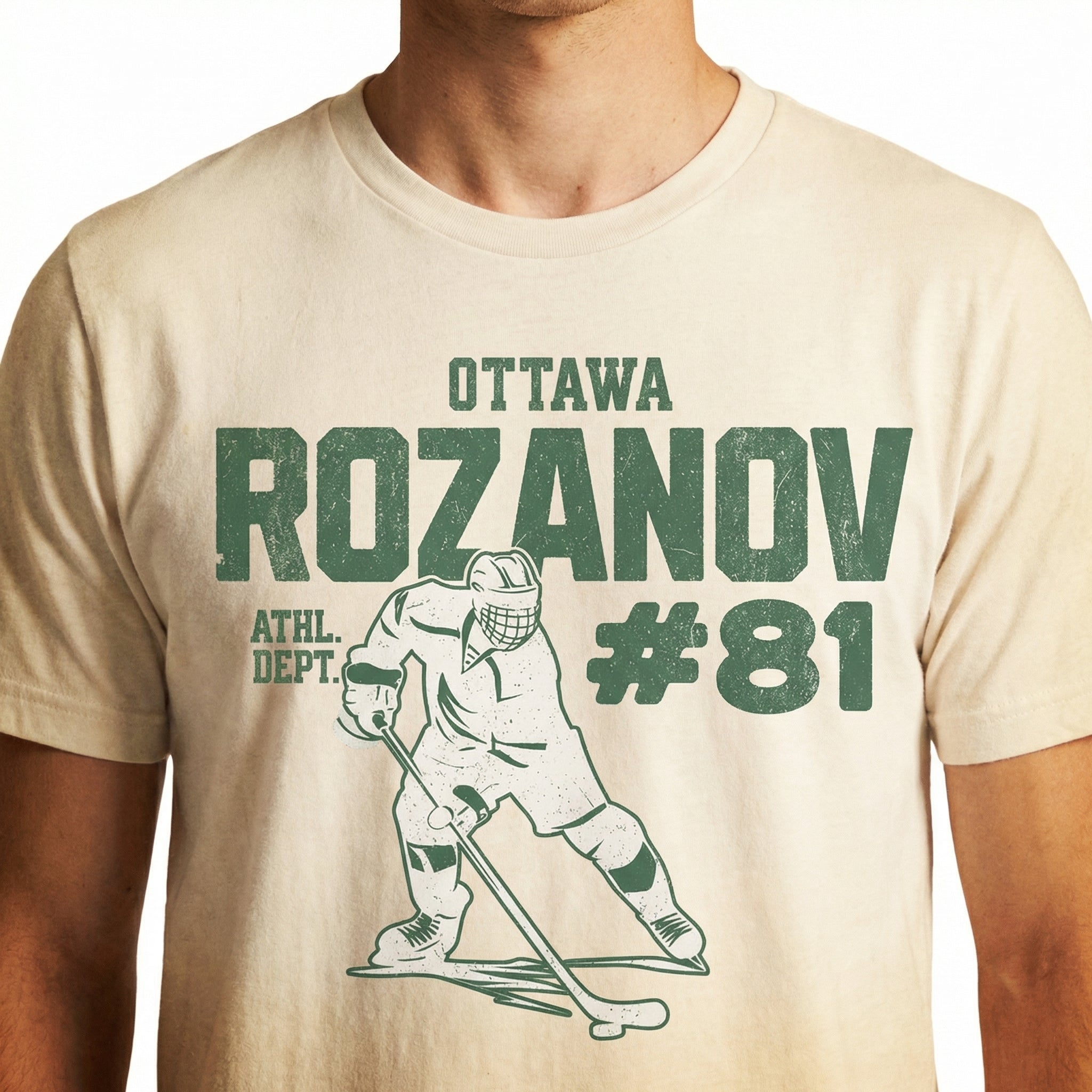 Number 81 Hockey Romance Graphic T-Shirt - Vintage Sports Aesthetic Tee