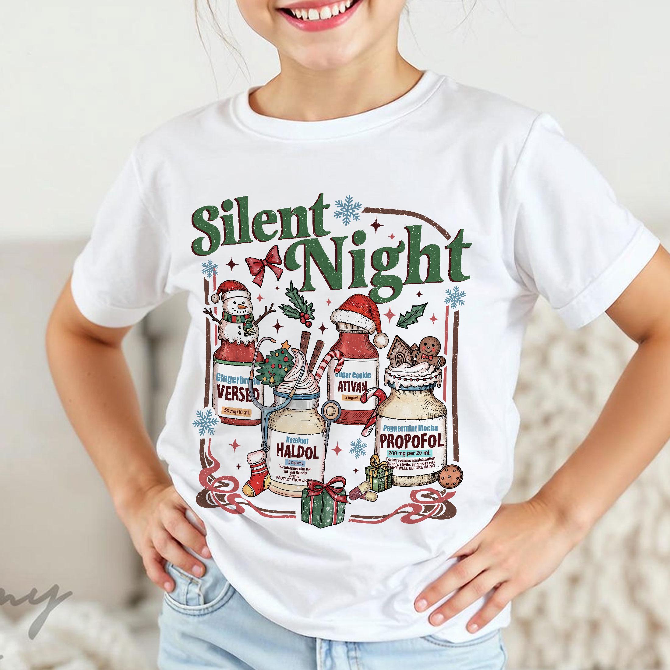 Nurse Silent Night Christmas Sweatshirt – Holiday Nurse Crewneck, ICU Nurse Gift
