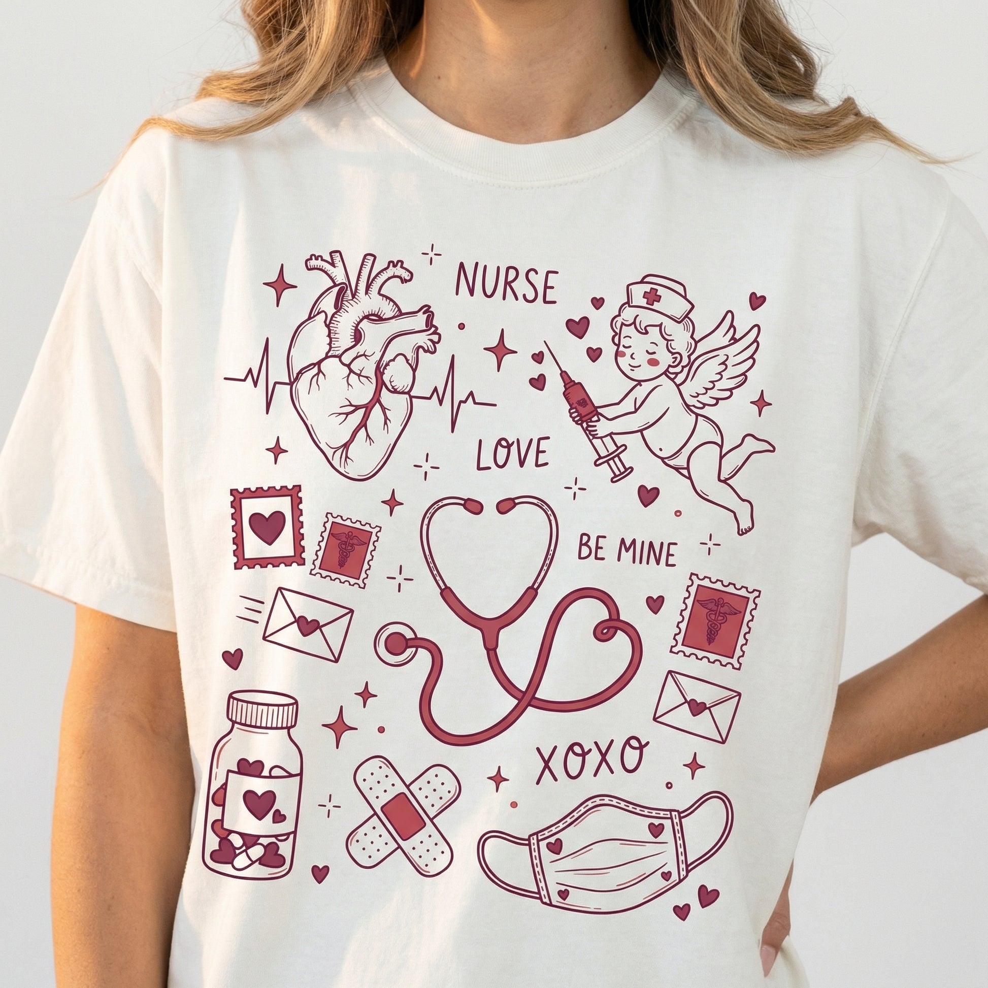Nurse Valentine’s Day Shirt – Love Be Mine XOXO Graphic Tee