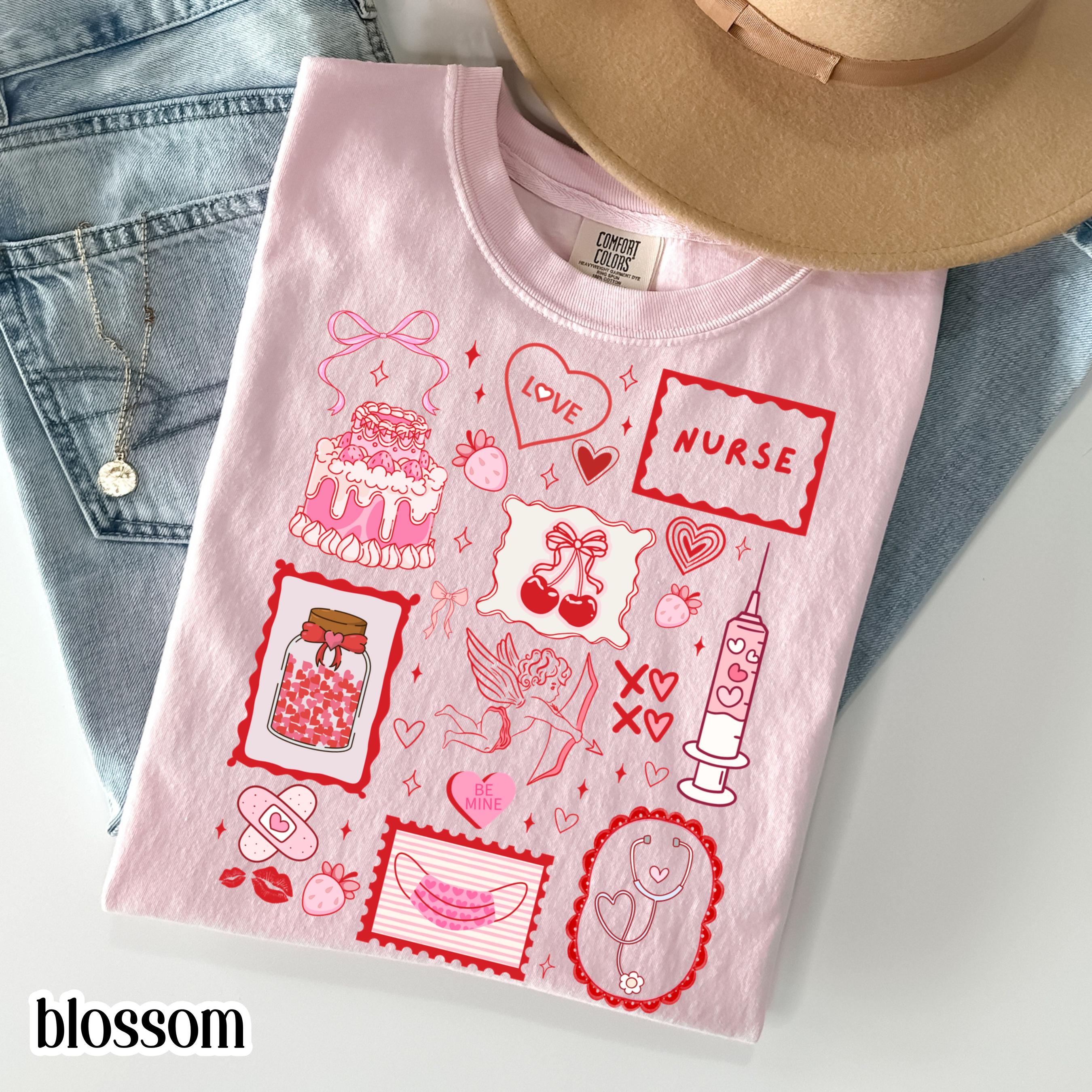 Nurse Valentine’s Day T-Shirt – RN Heart Cute Pink Graphic Tee