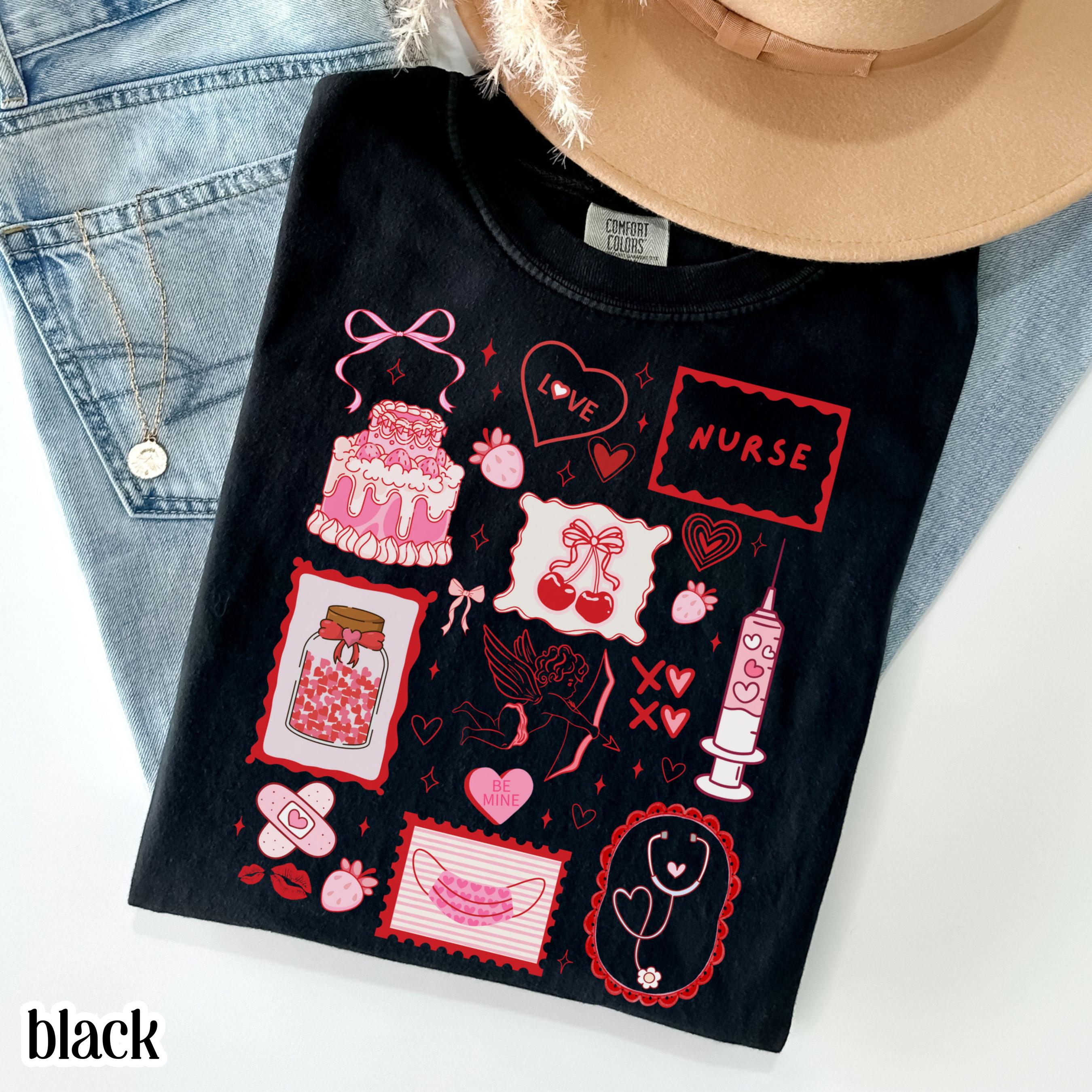 Nurse Valentine’s Day T-Shirt – RN Heart Cute Pink Graphic Tee