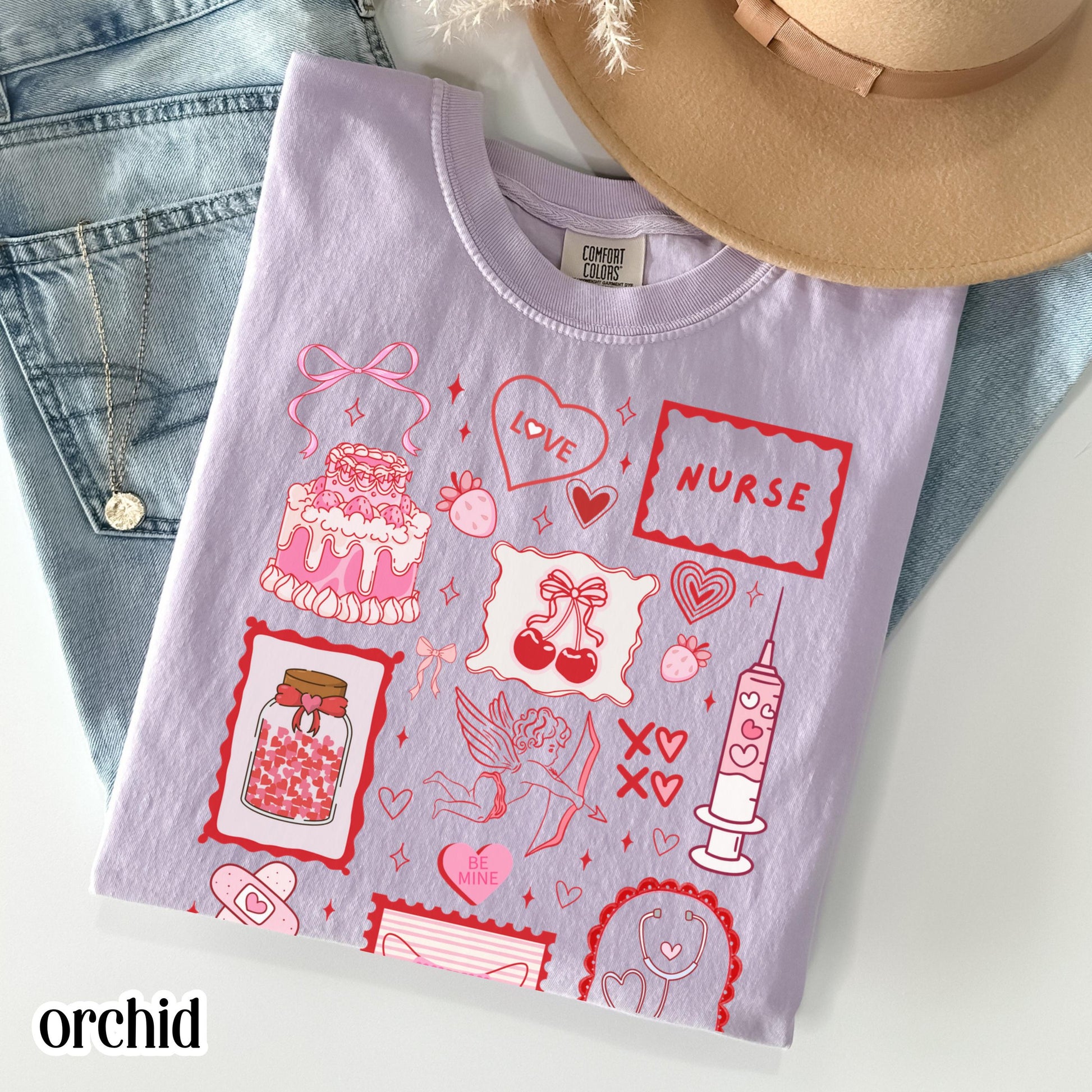 Nurse Valentine’s Day T-Shirt – RN Heart Cute Pink Graphic Tee