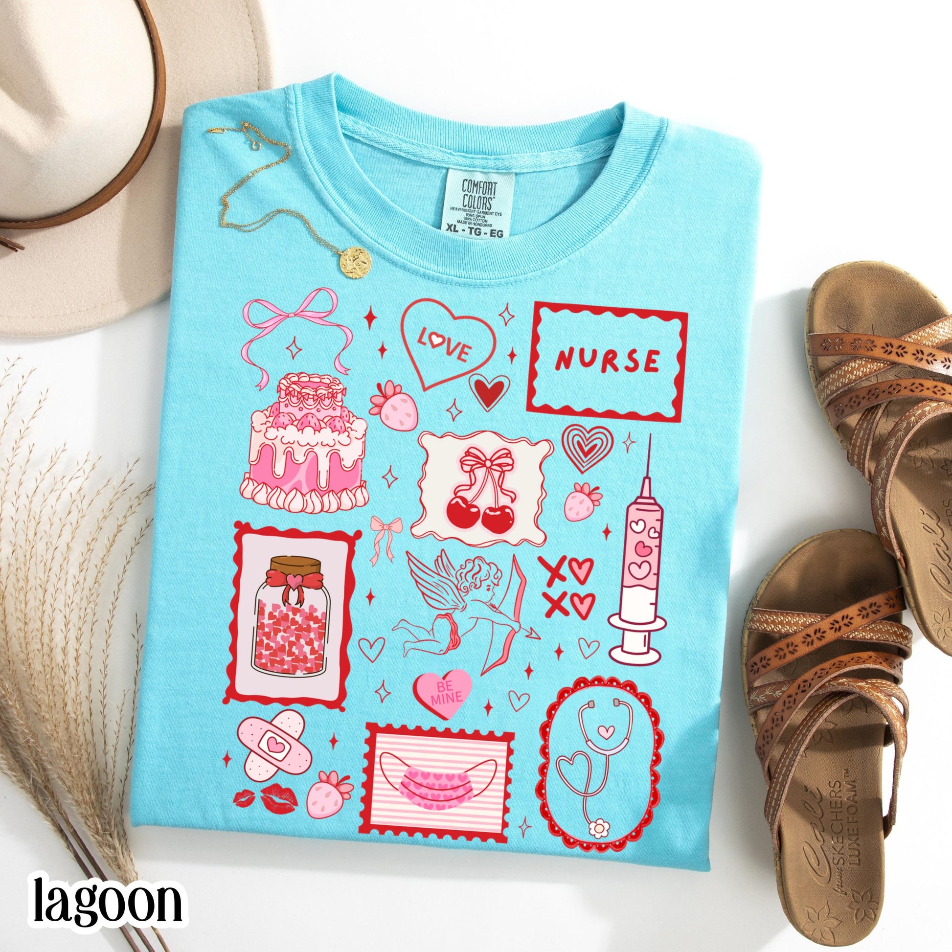 Nurse Valentine’s Day T-Shirt – RN Heart Cute Pink Graphic Tee
