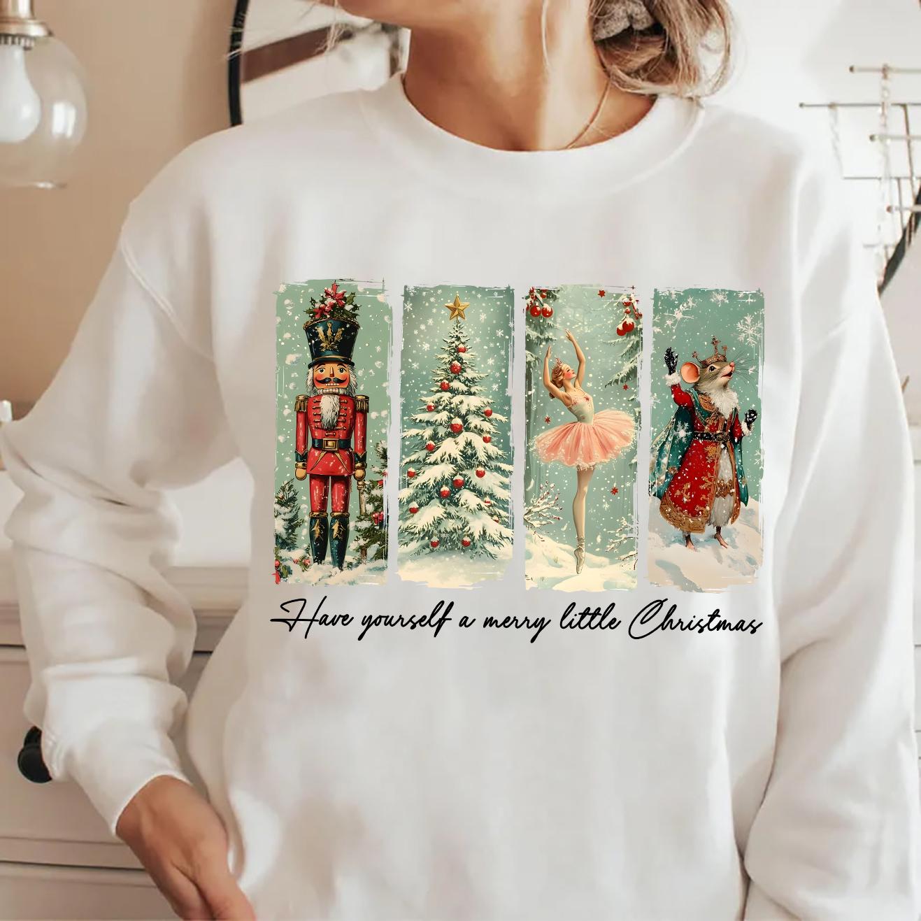 Nutcracker Ballet Christmas Sweatshirt – Cute Nutcracker Tree Shirt, Women’s Holiday Season Gift