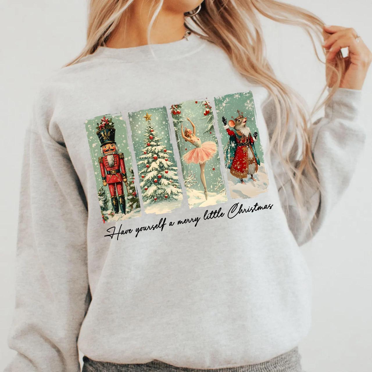 Nutcracker Ballet Christmas Sweatshirt – Cute Nutcracker Tree Shirt, Women’s Holiday Season Gift