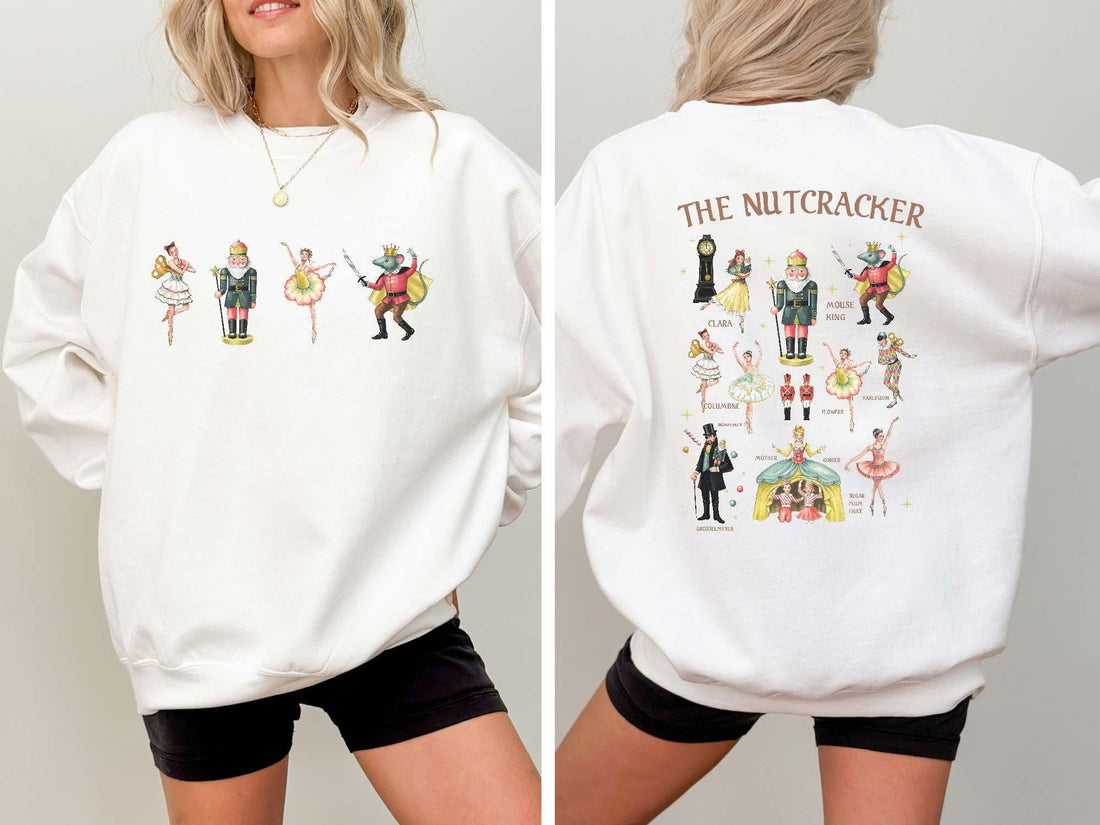 Nutcracker Sweatshirt – Christmas Nutcracker Crewneck, Ballet Holiday Sweater, Xmas Party Hoodie Gift