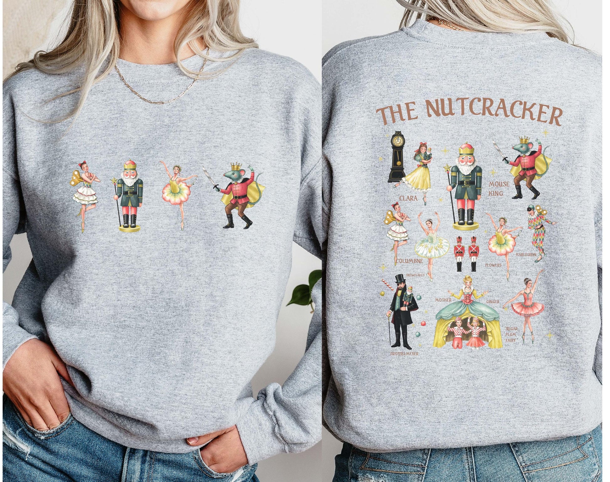 Nutcracker Sweatshirt – Christmas Nutcracker Crewneck, Ballet Holiday Sweater, Xmas Party Hoodie Gift