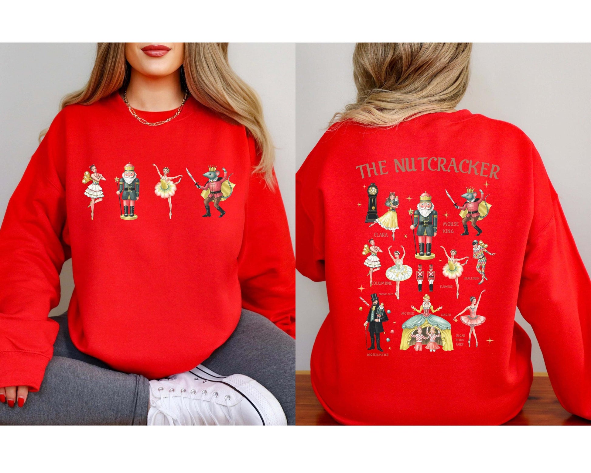 Nutcracker Sweatshirt – Christmas Nutcracker Crewneck, Ballet Holiday Sweater, Xmas Party Hoodie Gift