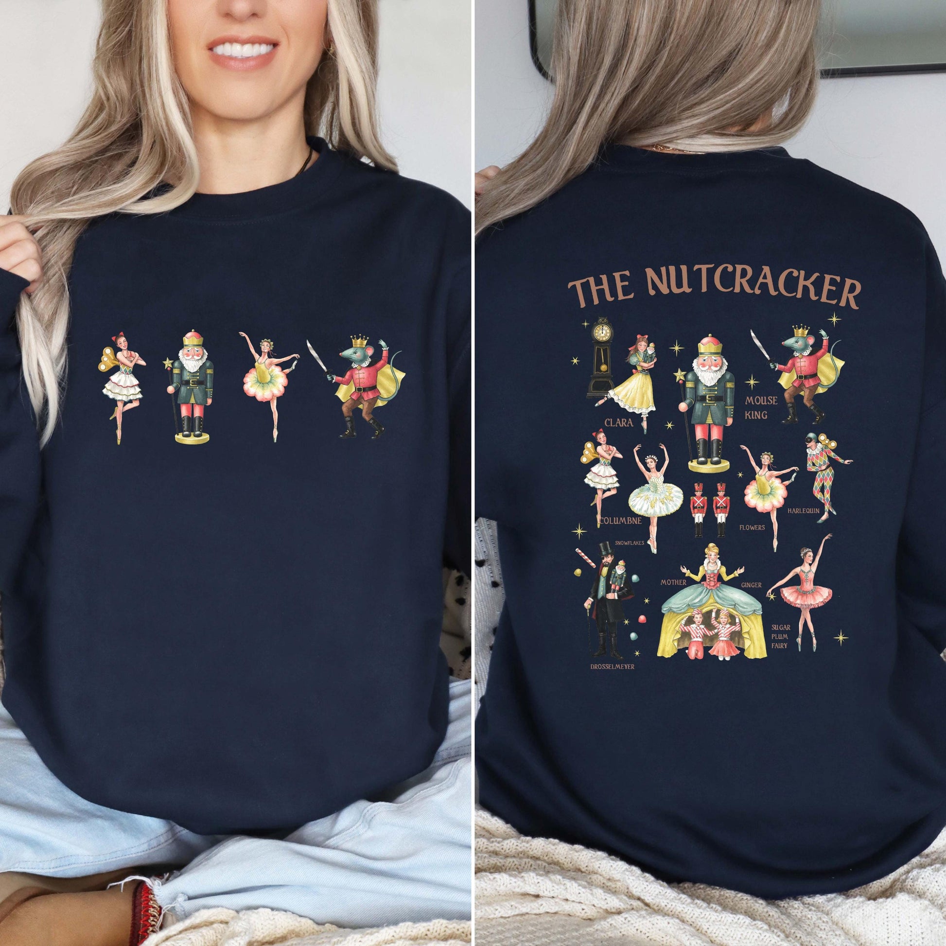 Nutcracker Sweatshirt – Christmas Nutcracker Crewneck, Ballet Holiday Sweater, Xmas Party Hoodie Gift