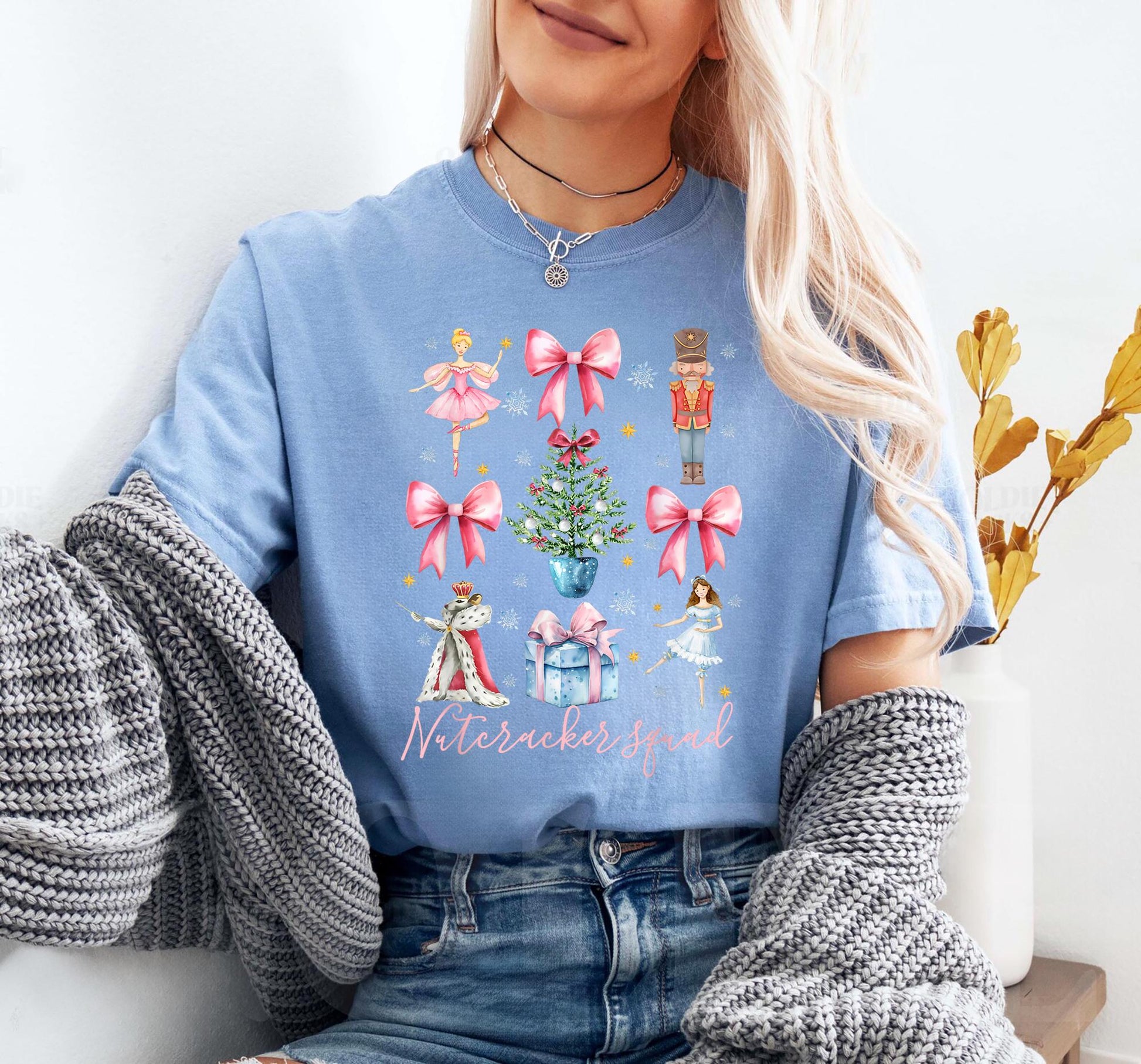 Nutcracker Christmas Shirt – Ballet Nutcracker Tee or Sweatshirt with Pretty Pink Bows