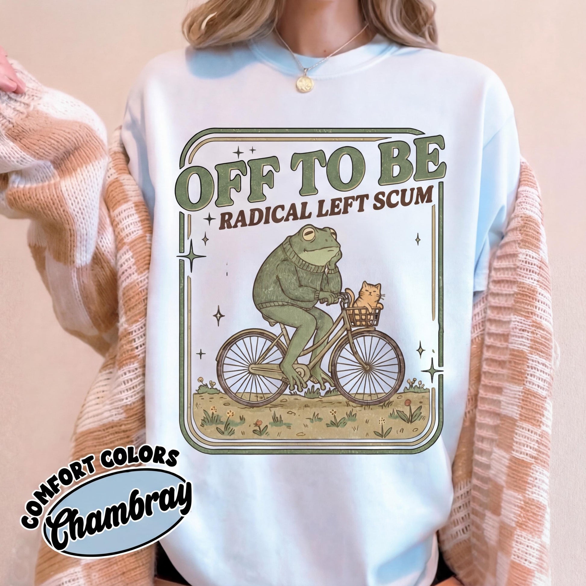 Off to Be Radical Left Scum Frog Meme T-Shirt – Political Satire Graphic Tee