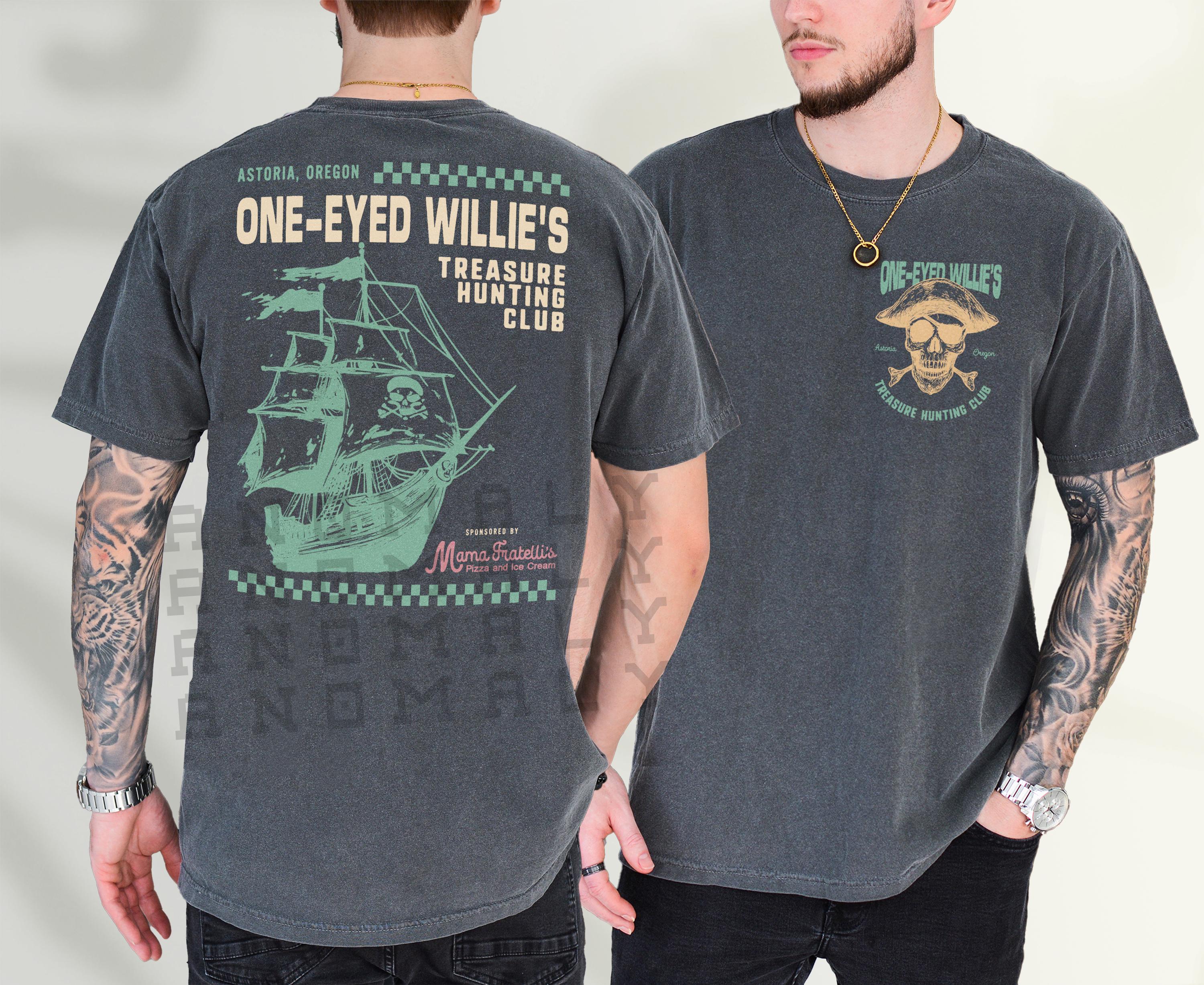 One-Eyed Willie’s Treasure Hunt T-Shirt – Retro 80s Movie Graphic Tee