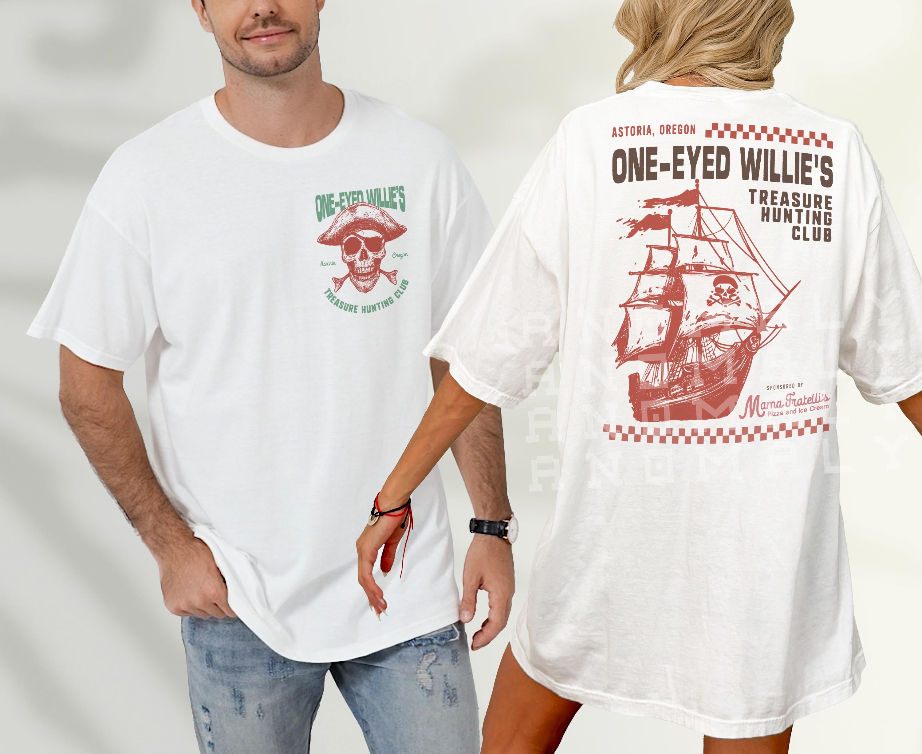 One-Eyed Willie’s Treasure Hunt T-Shirt – Retro 80s Movie Graphic Tee