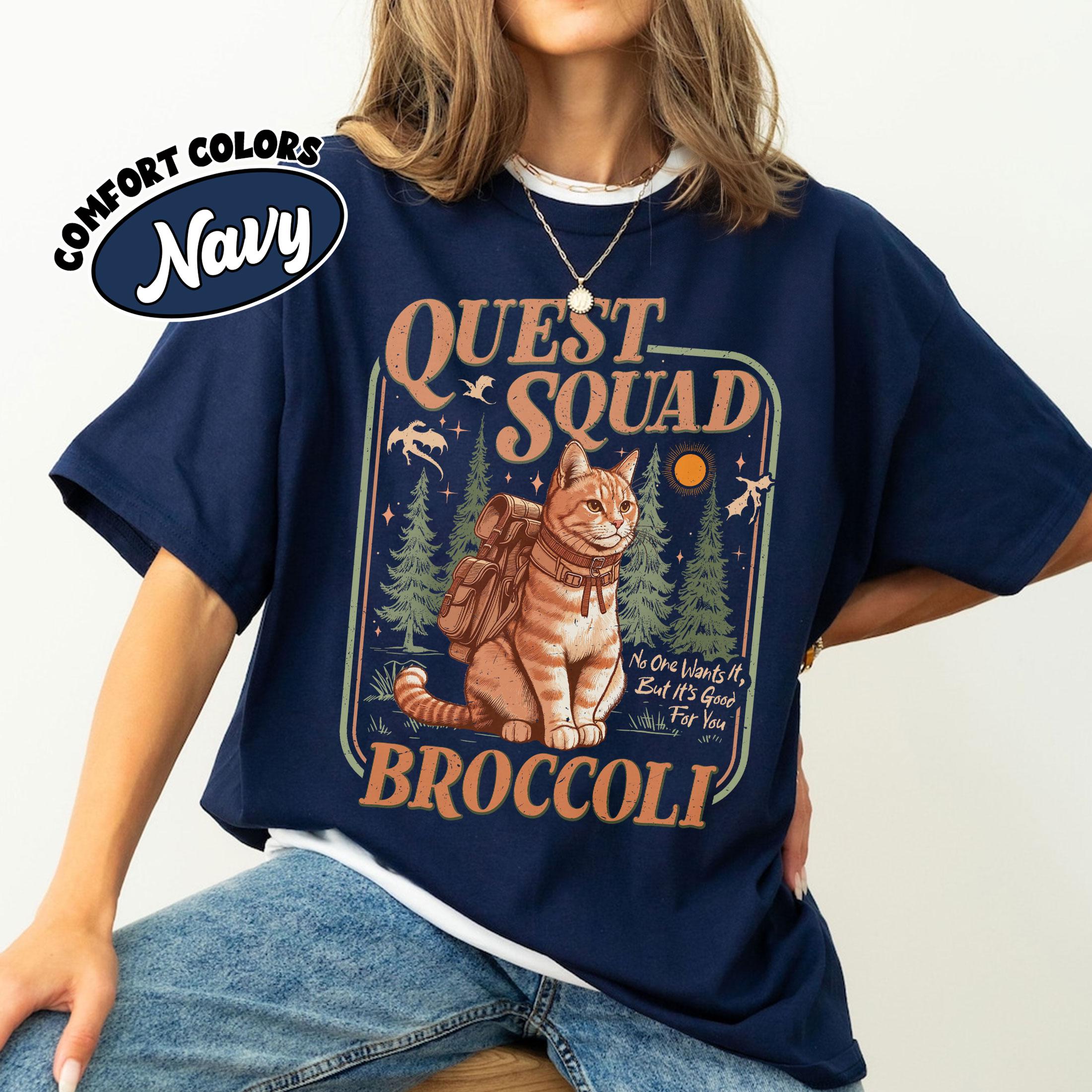 Romantasy Dragon Rider Shirt – Fantasy Quest Squad Tee – Broccoli Cat Graphic T Shirt