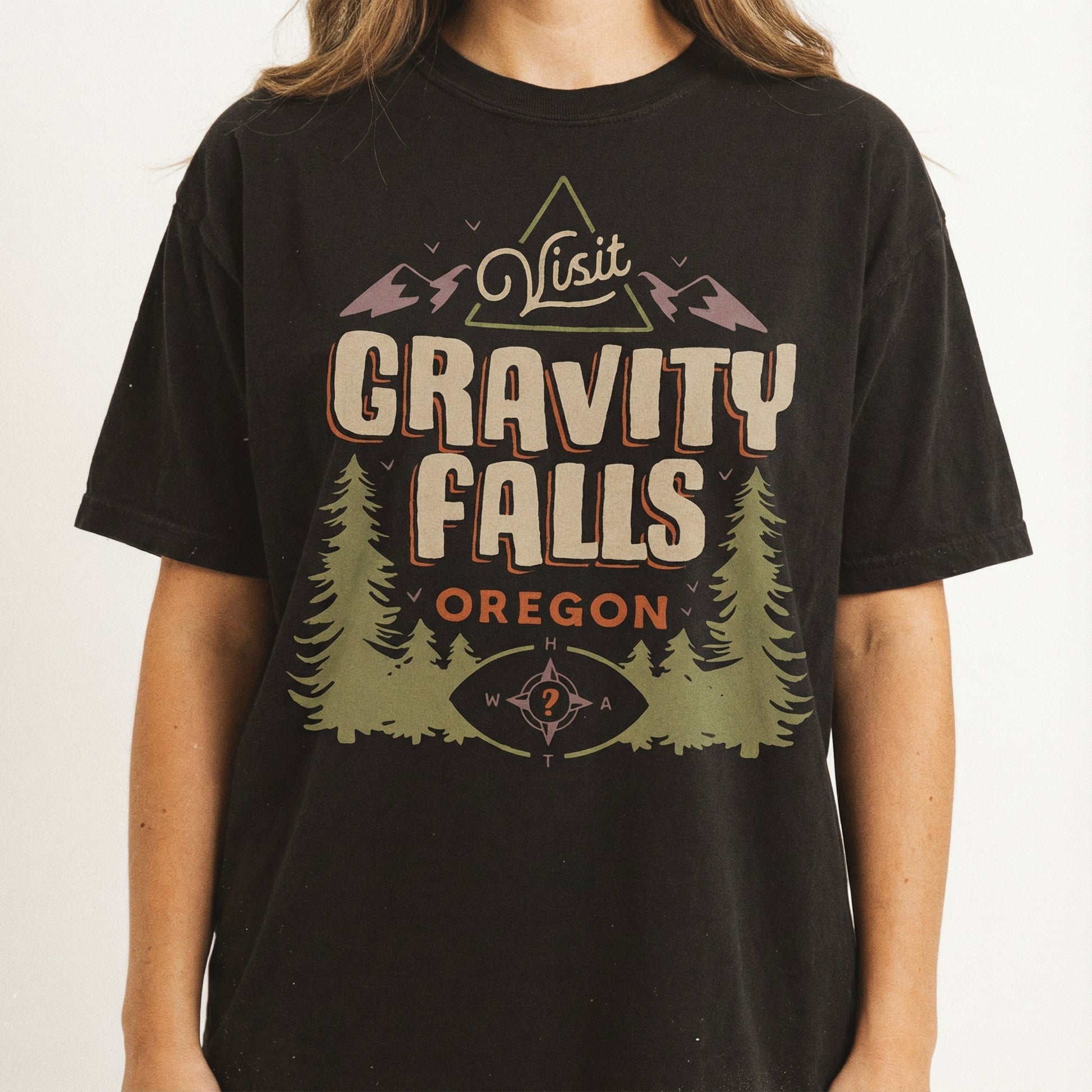 Oregon Mystery Graphic T-Shirt – Retro Pacific Northwest Adventure Tee – Family Matching Shirt