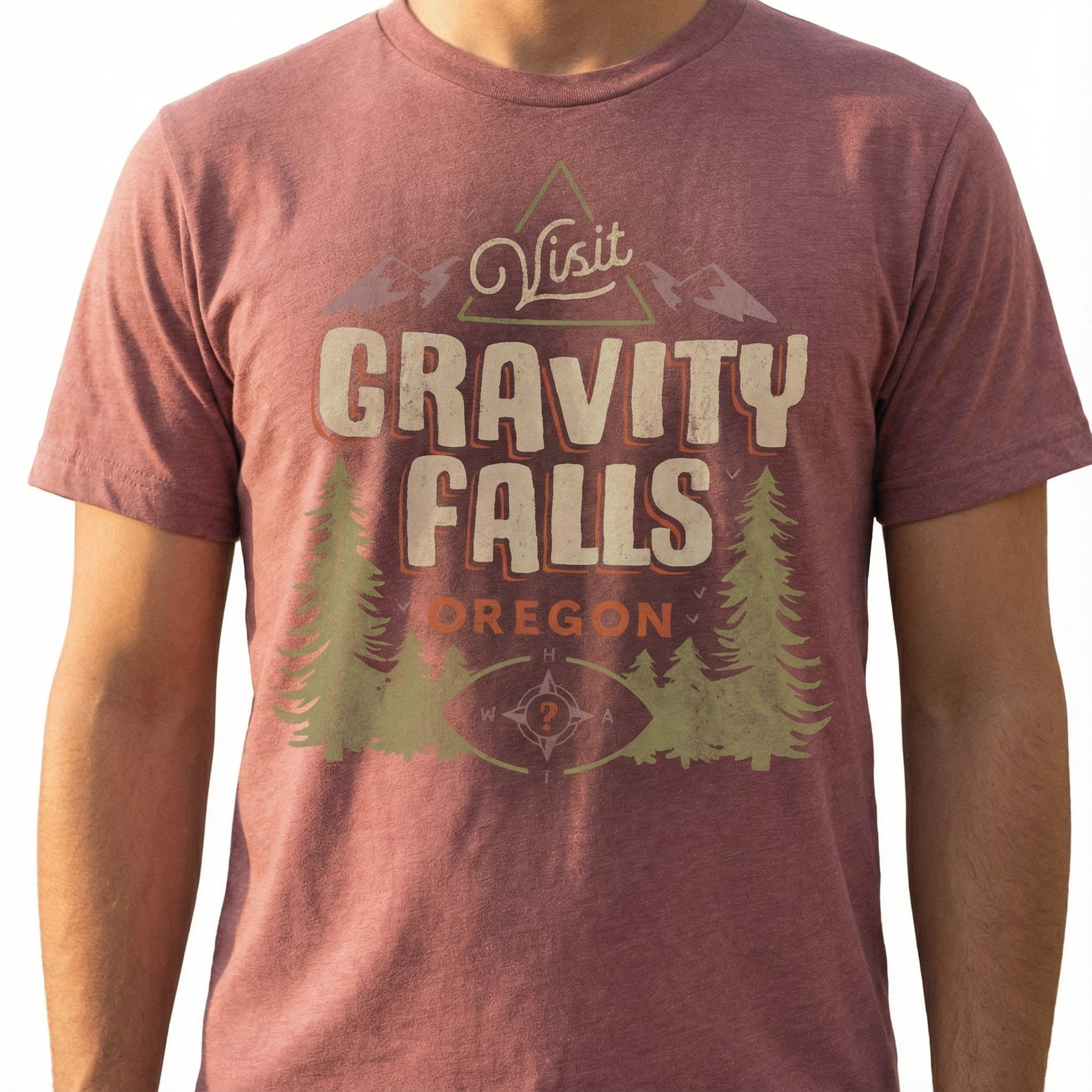 Oregon Mystery Graphic T-Shirt – Retro Pacific Northwest Adventure Tee – Family Matching Shirt