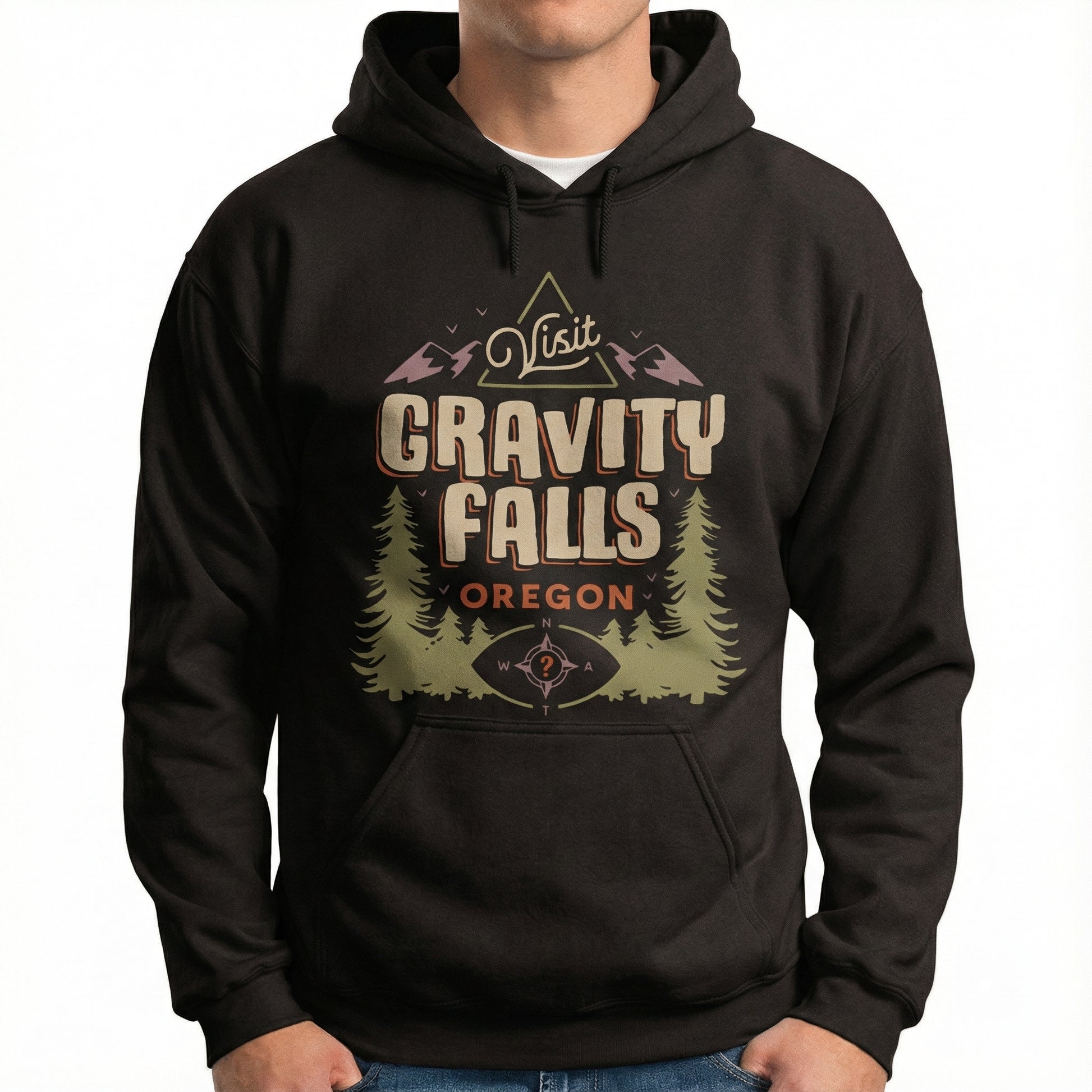 Oregon Mystery Graphic T-Shirt – Retro Pacific Northwest Adventure Tee – Family Matching Shirt