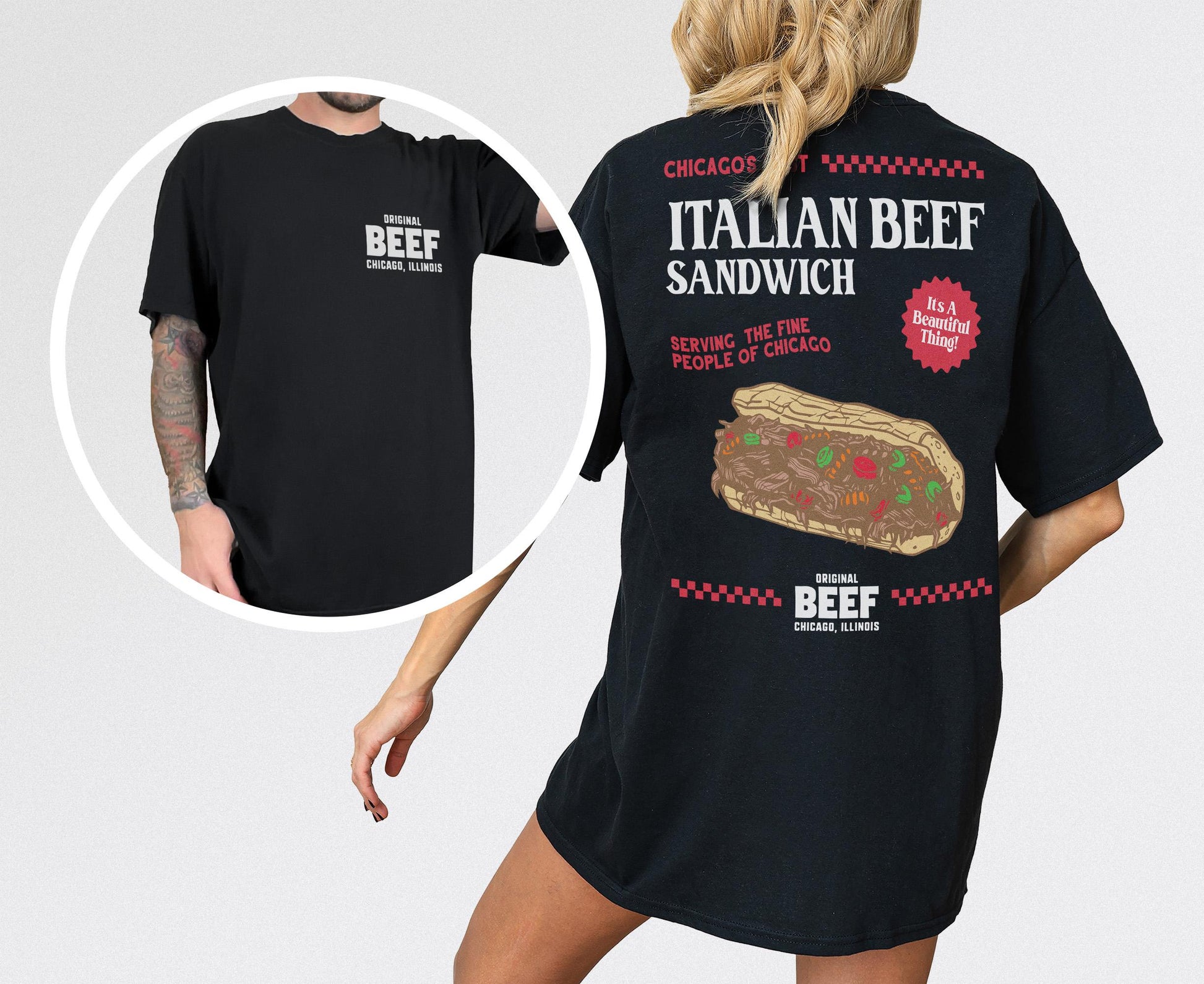 Original Beef T-Shirt – Retro TV Show Chicagoland Restaurant Graphic Tee