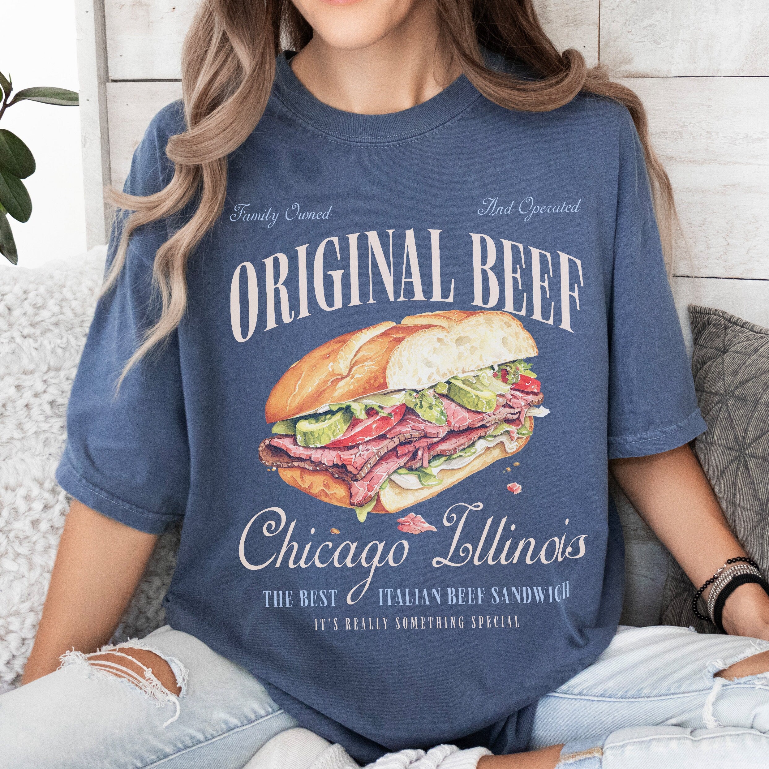 Original Beef of Chicagoland T-Shirt – Retro Italian Beef Sandwich Graphic Tee