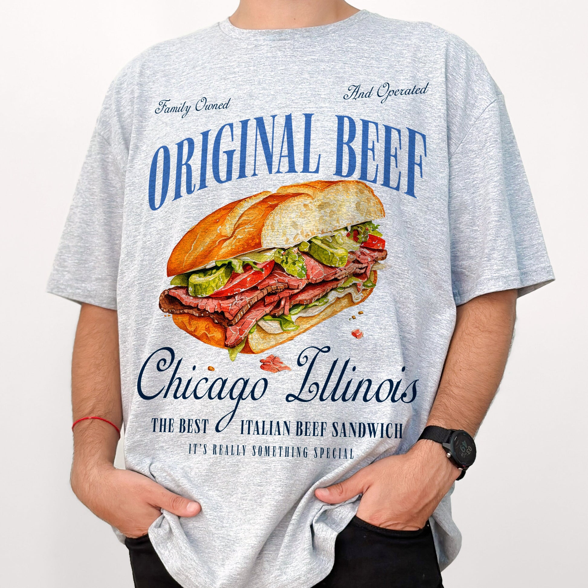 Original Beef of Chicagoland T-Shirt – Retro Italian Beef Sandwich Graphic Tee