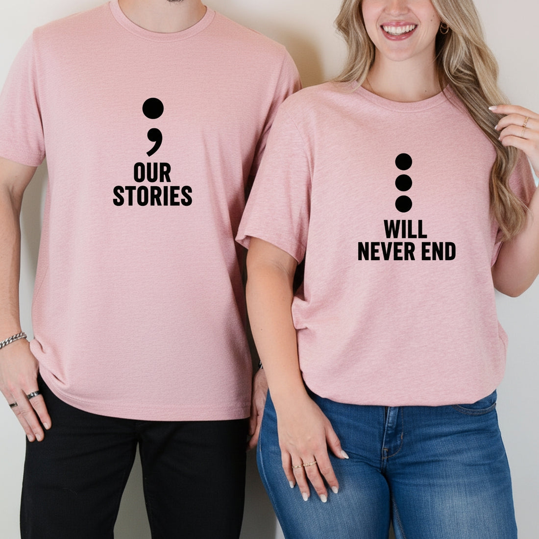 Our Stories Will Never End Matching T-Shirts For Couples