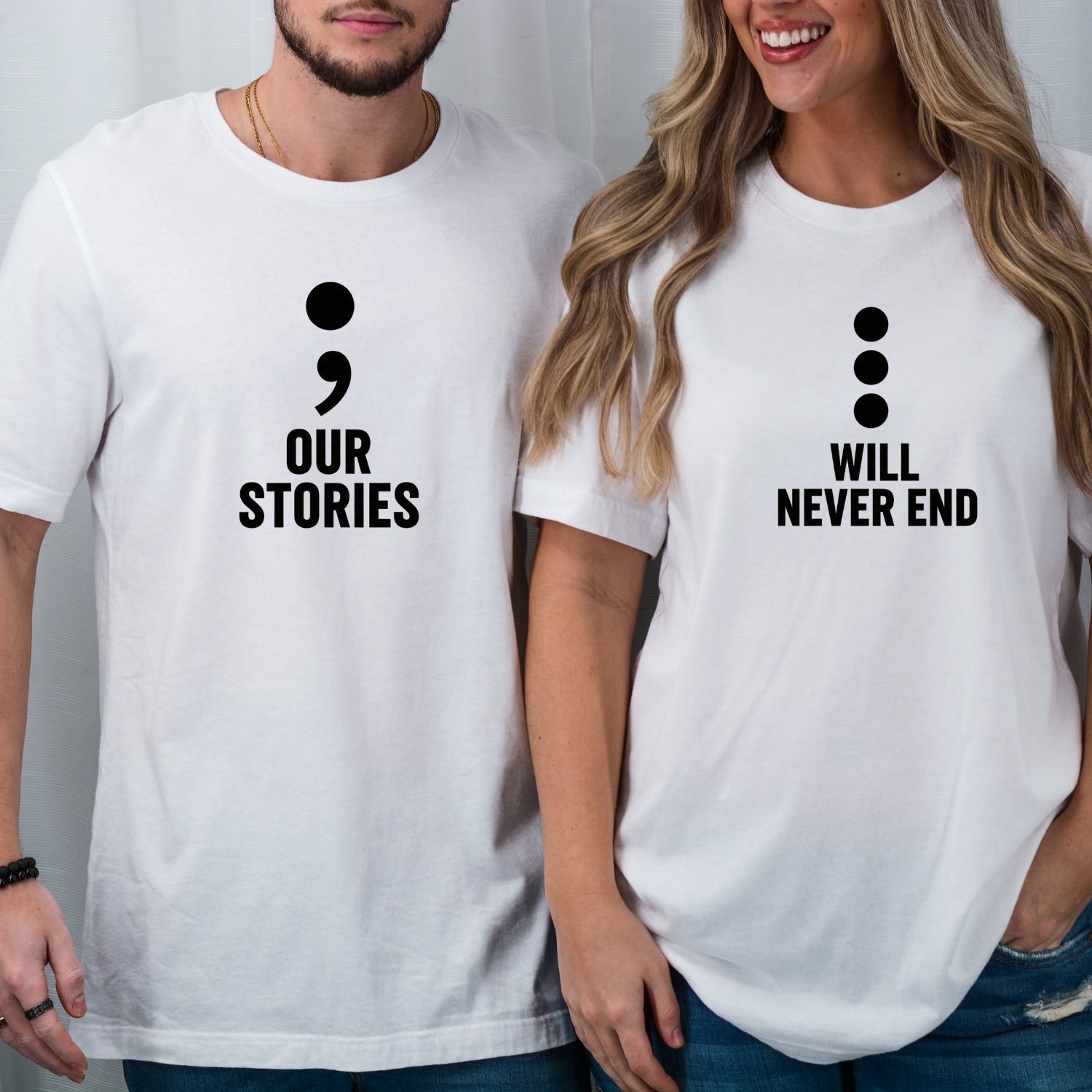 Our Stories Will Never End Matching T-Shirts For Couples