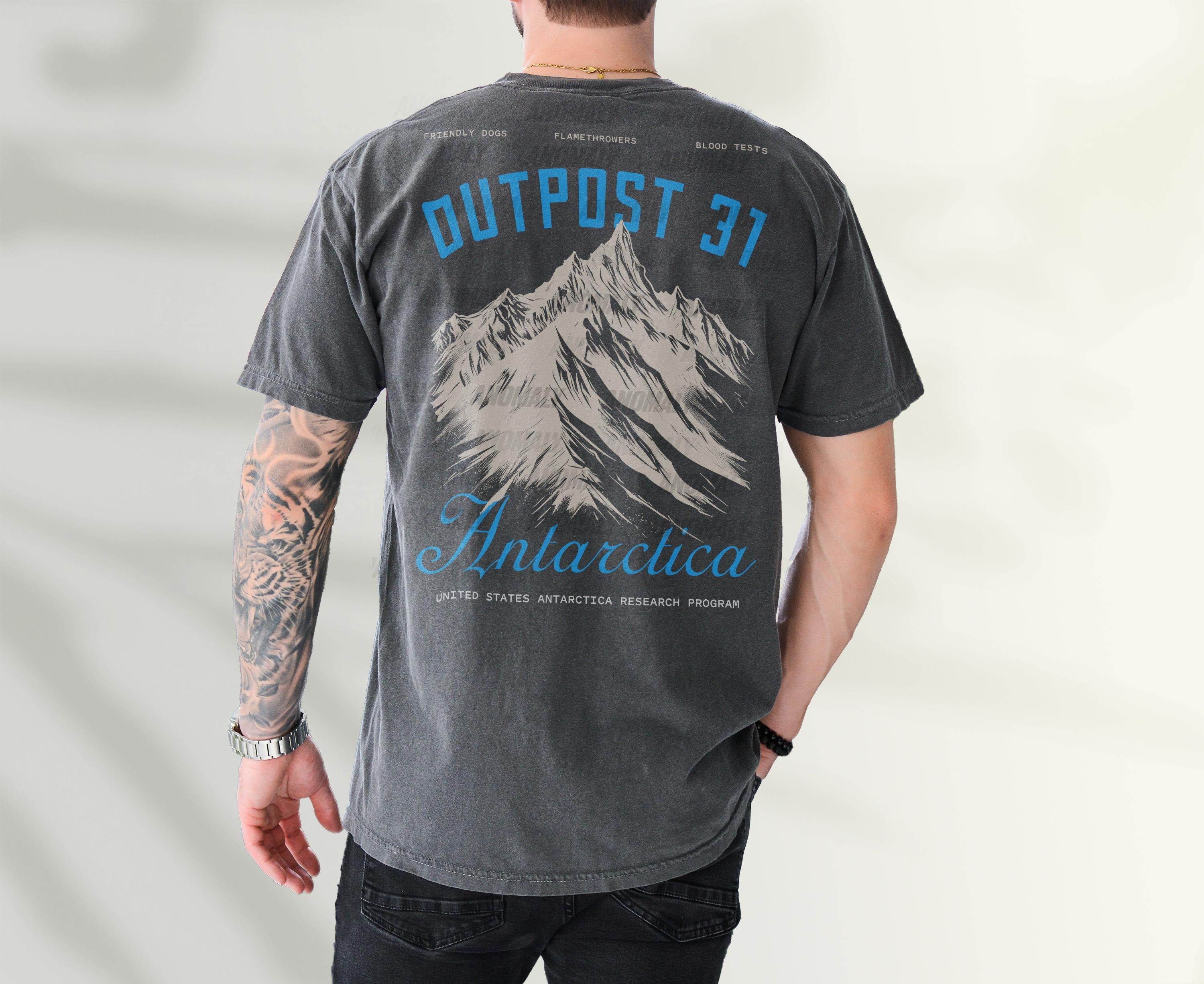 Outpost 31 Antarctica Graphic Tee – 80s Horror Movie The Thing T-Shirt