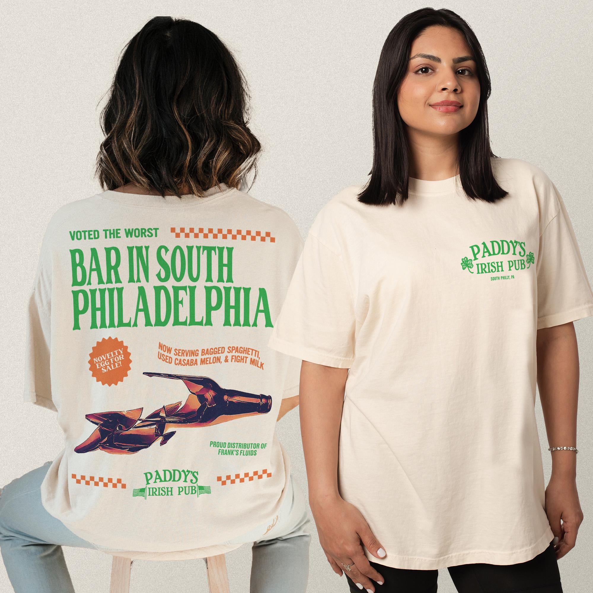 Paddy’s Pub T-Shirt – Front & Back It’s Always Sunny in Philadelphia Funny Irish Bar Graphic Tee