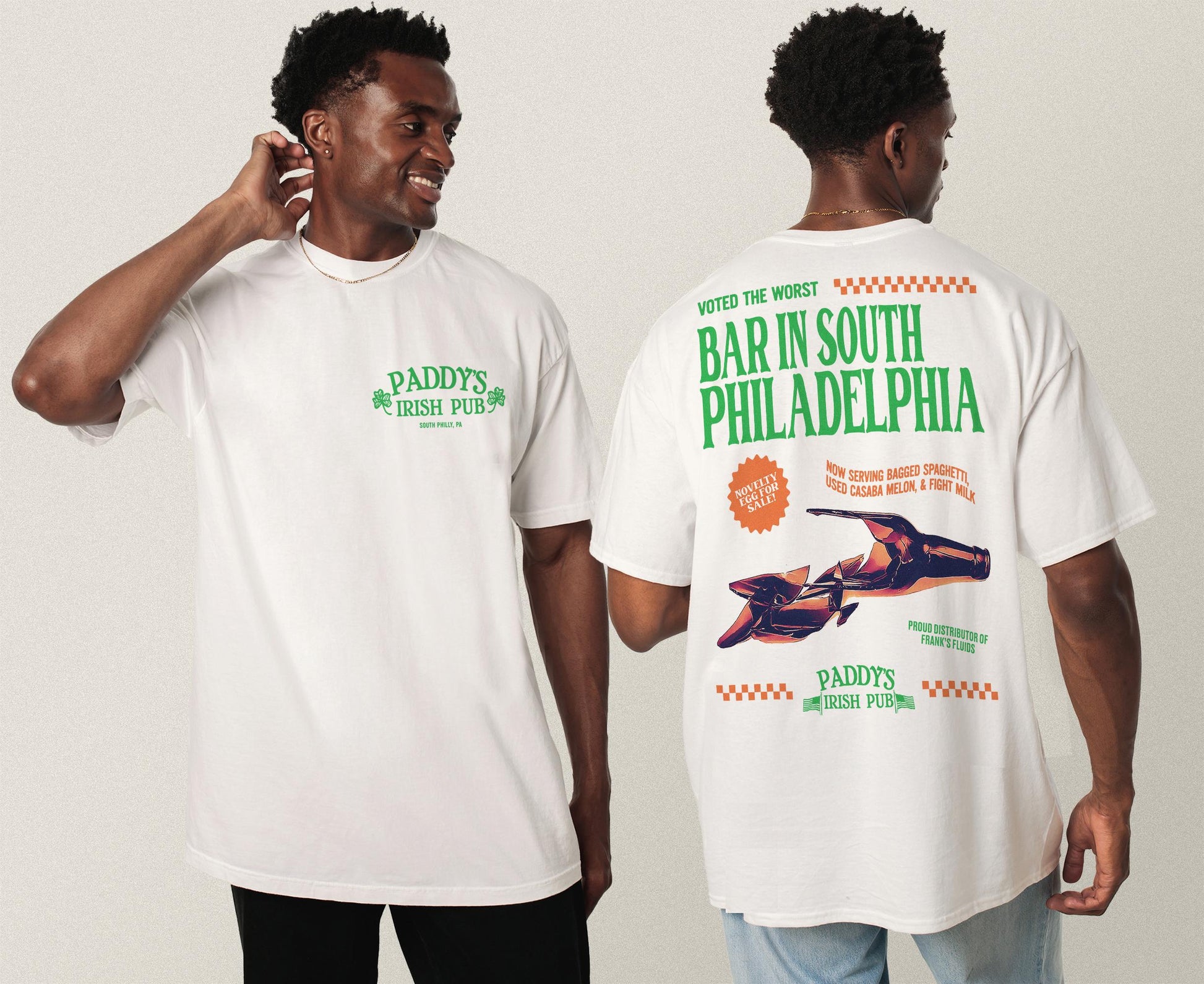 Paddy’s Pub T-Shirt – Front & Back It’s Always Sunny in Philadelphia Funny Irish Bar Graphic Tee