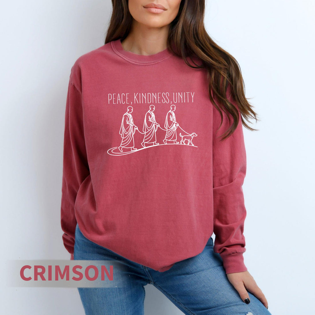 Peace Kindness Unity Long Sleeve Shirt – Spiritual Zen Aesthetic Tee