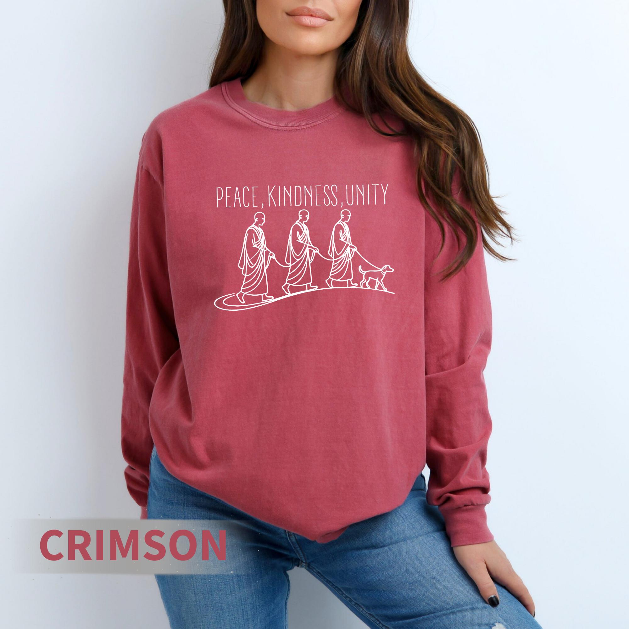 Peace Kindness Unity Long Sleeve Shirt – Spiritual Zen Aesthetic Tee