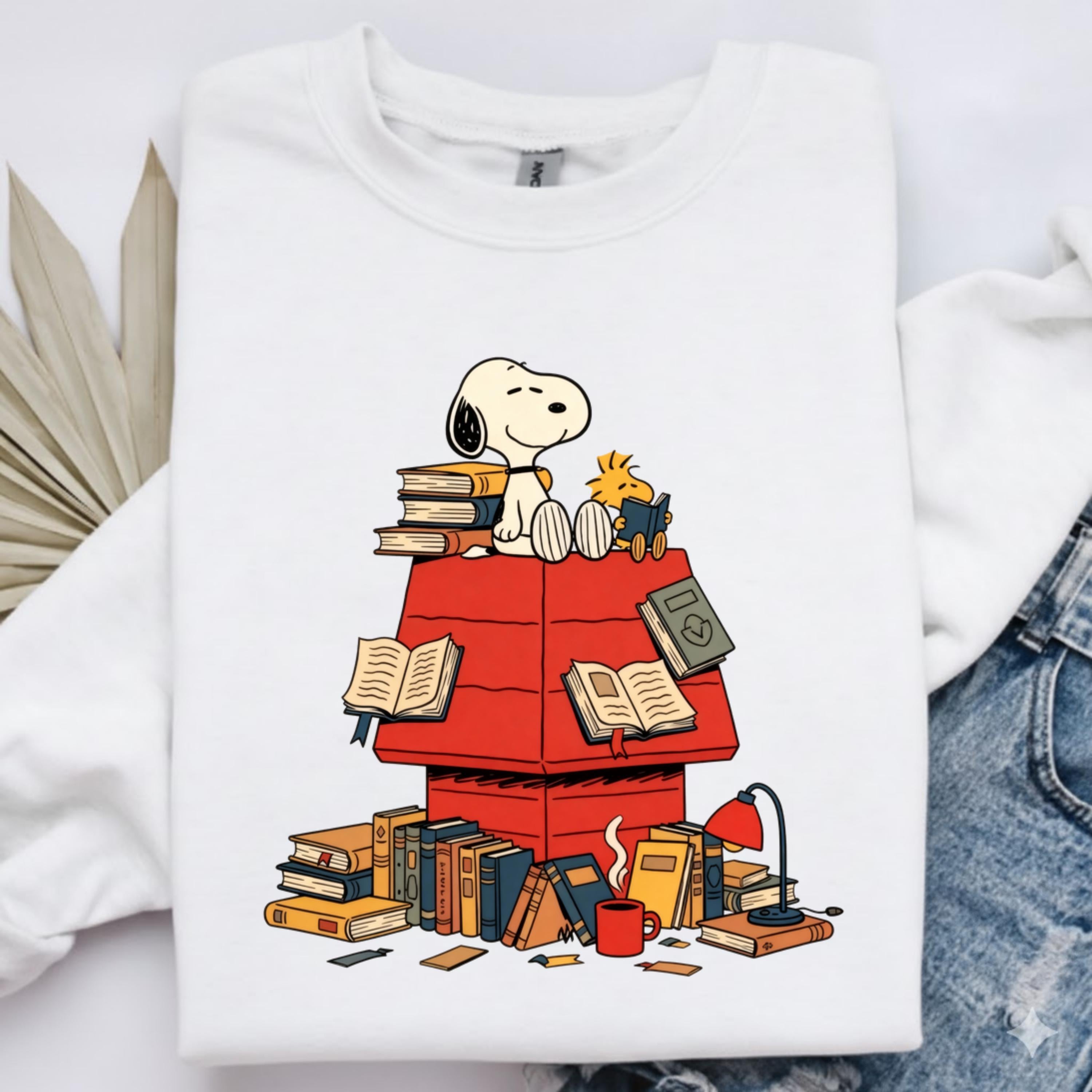Peanuts Reading Shirt – Cute Dog & Bird Inspired Book Lover Tee