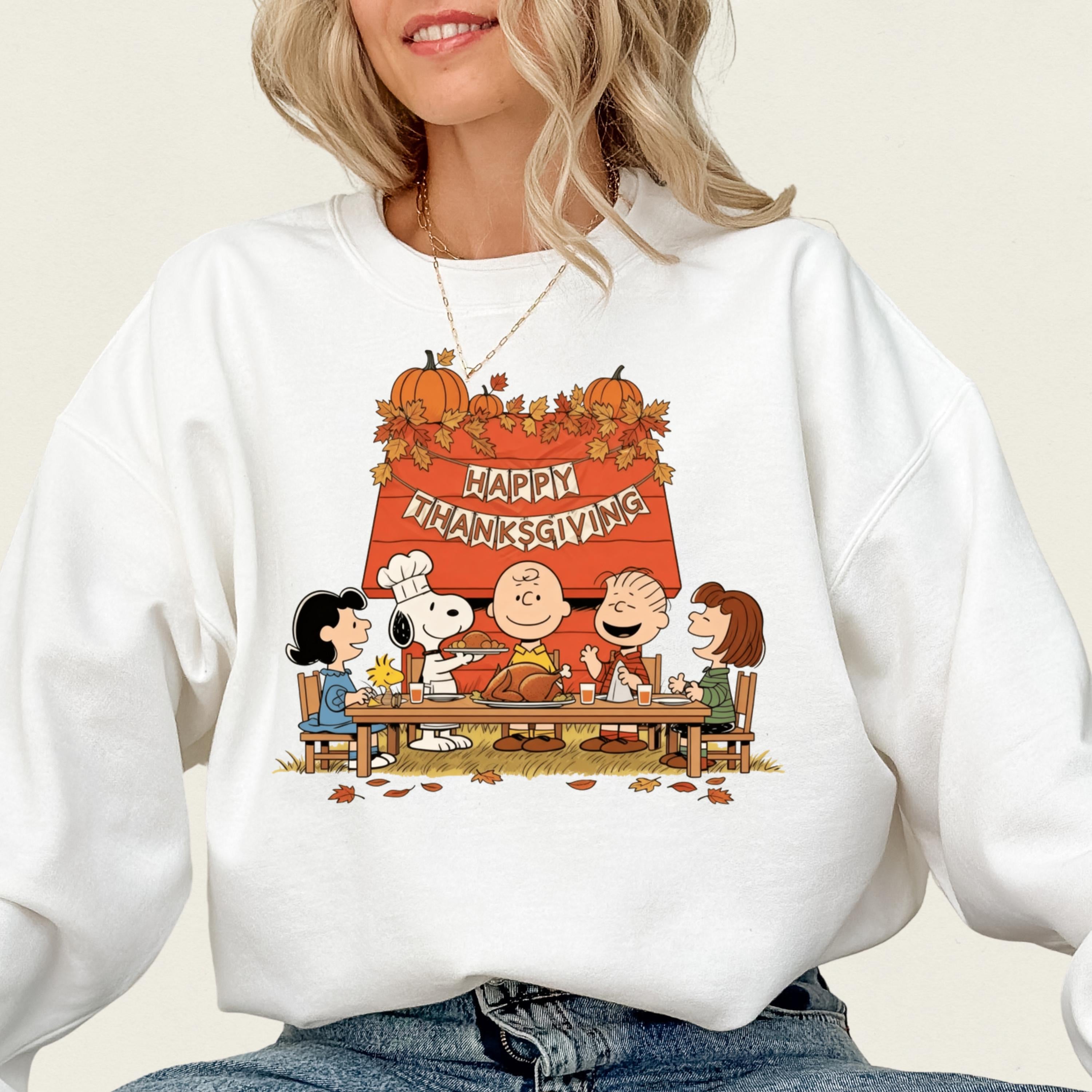 Peanuts Happy Thanksgiving Shirt – Cartoon Dog & Friends Inspired Fall Family Tee