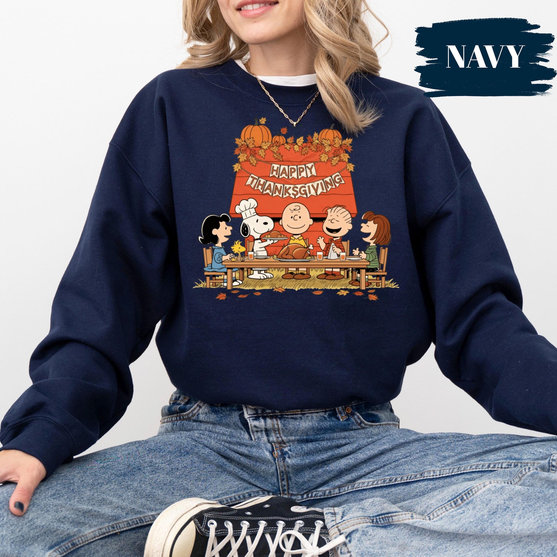 Peanuts Happy Thanksgiving Shirt – Cartoon Dog & Friends Inspired Fall Family Tee