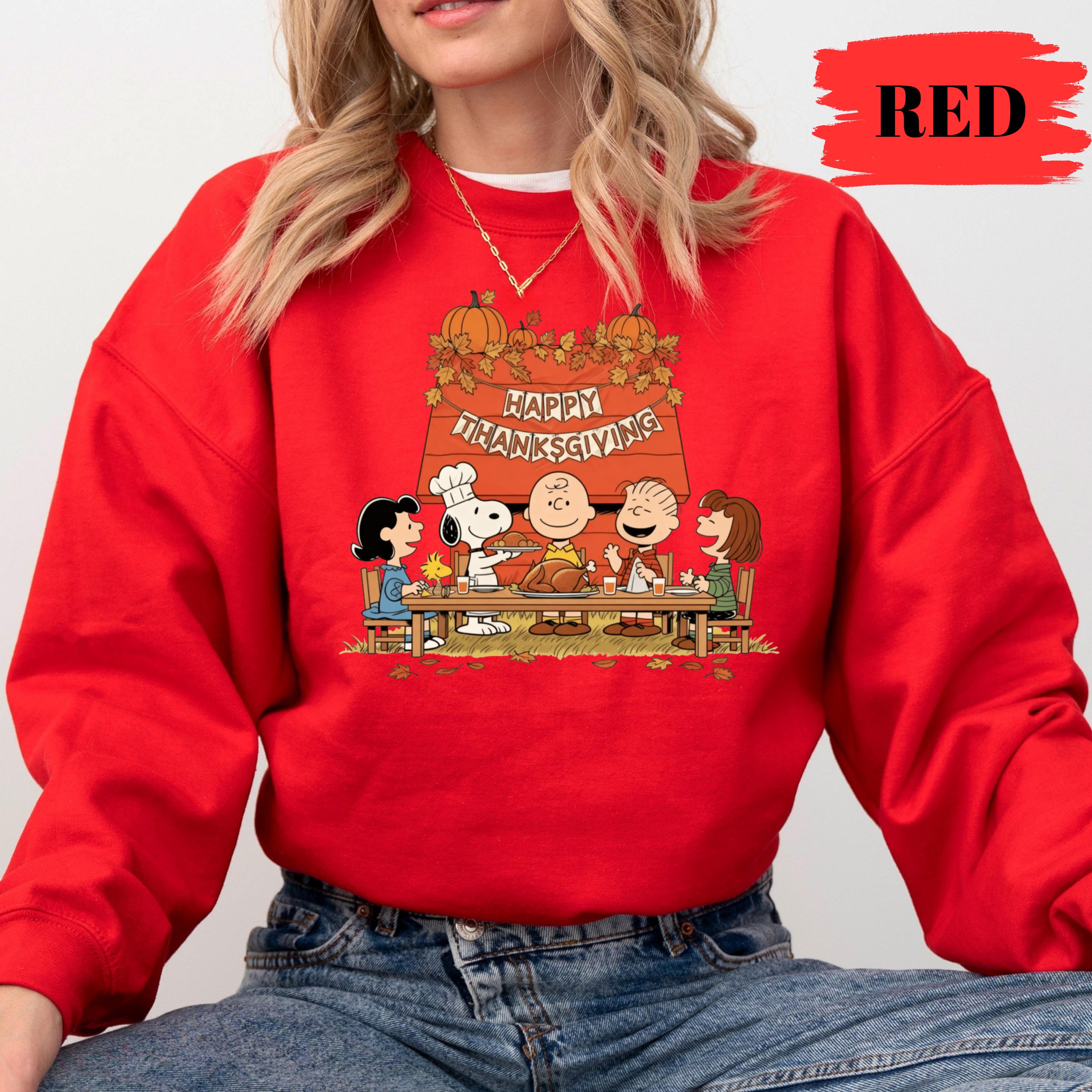 Peanuts Happy Thanksgiving Shirt – Cartoon Dog & Friends Inspired Fall Family Tee