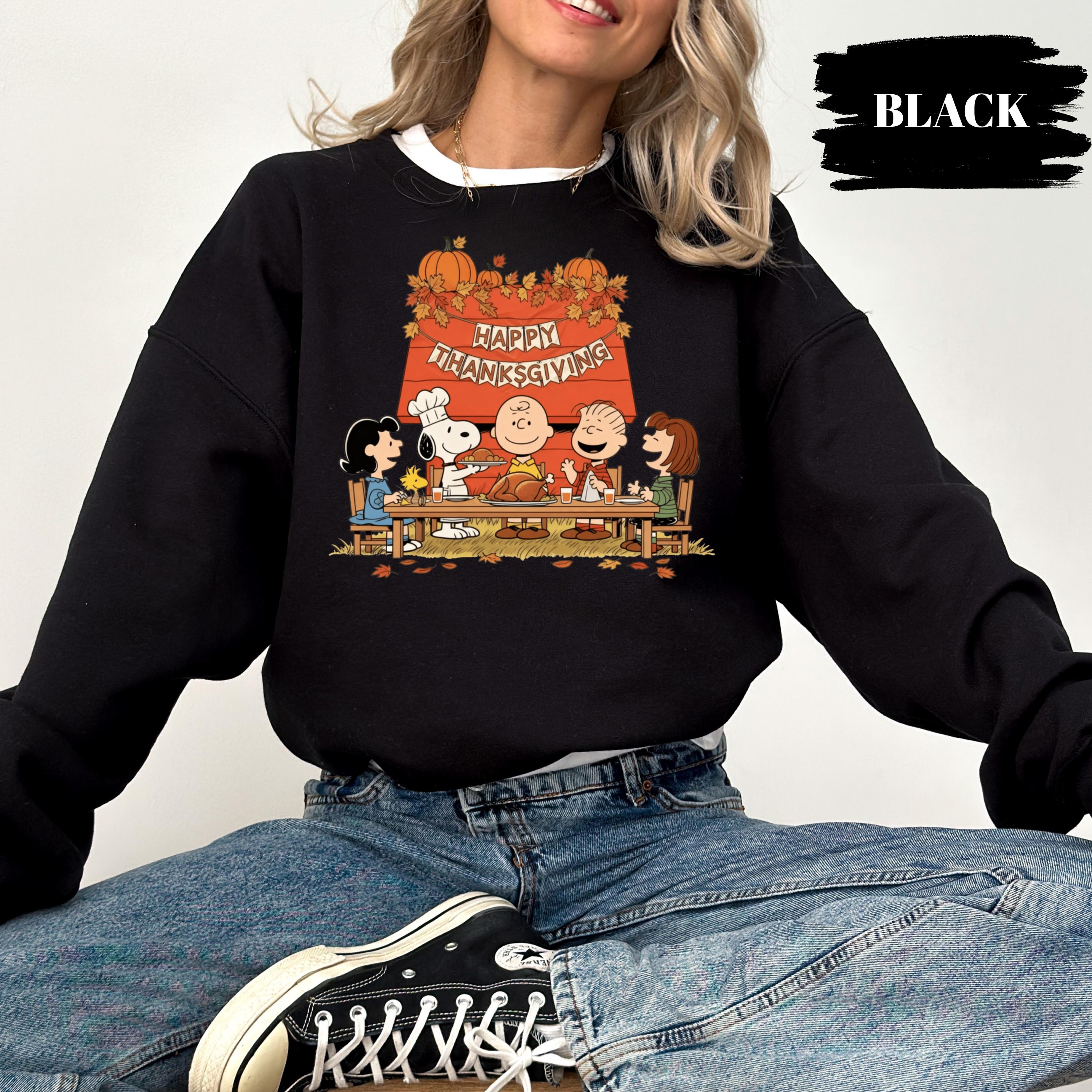 Peanuts Happy Thanksgiving Shirt – Cartoon Dog & Friends Inspired Fall Family Tee
