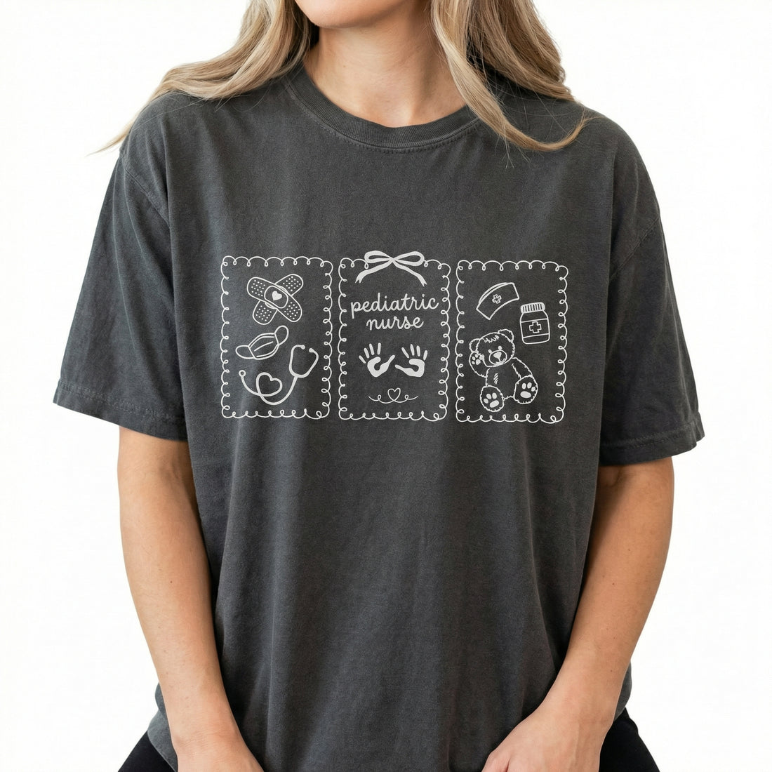 Pediatric Nurse Graphic Shirt – Cute PICU Bear Crewneck – Nurse Gift