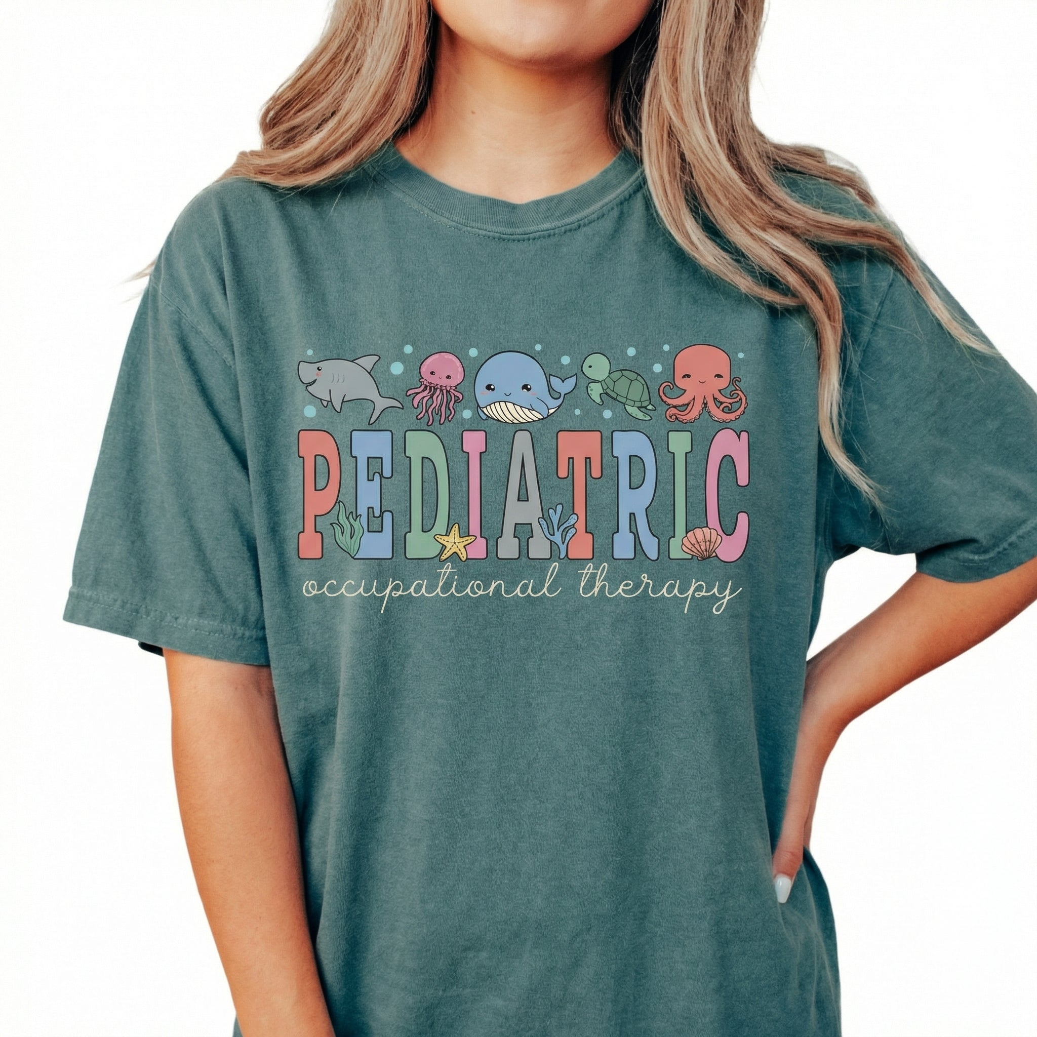 Pediatric Occupational Therapist Shirt – PEDS OT Ocean Animal Graphic Tee
