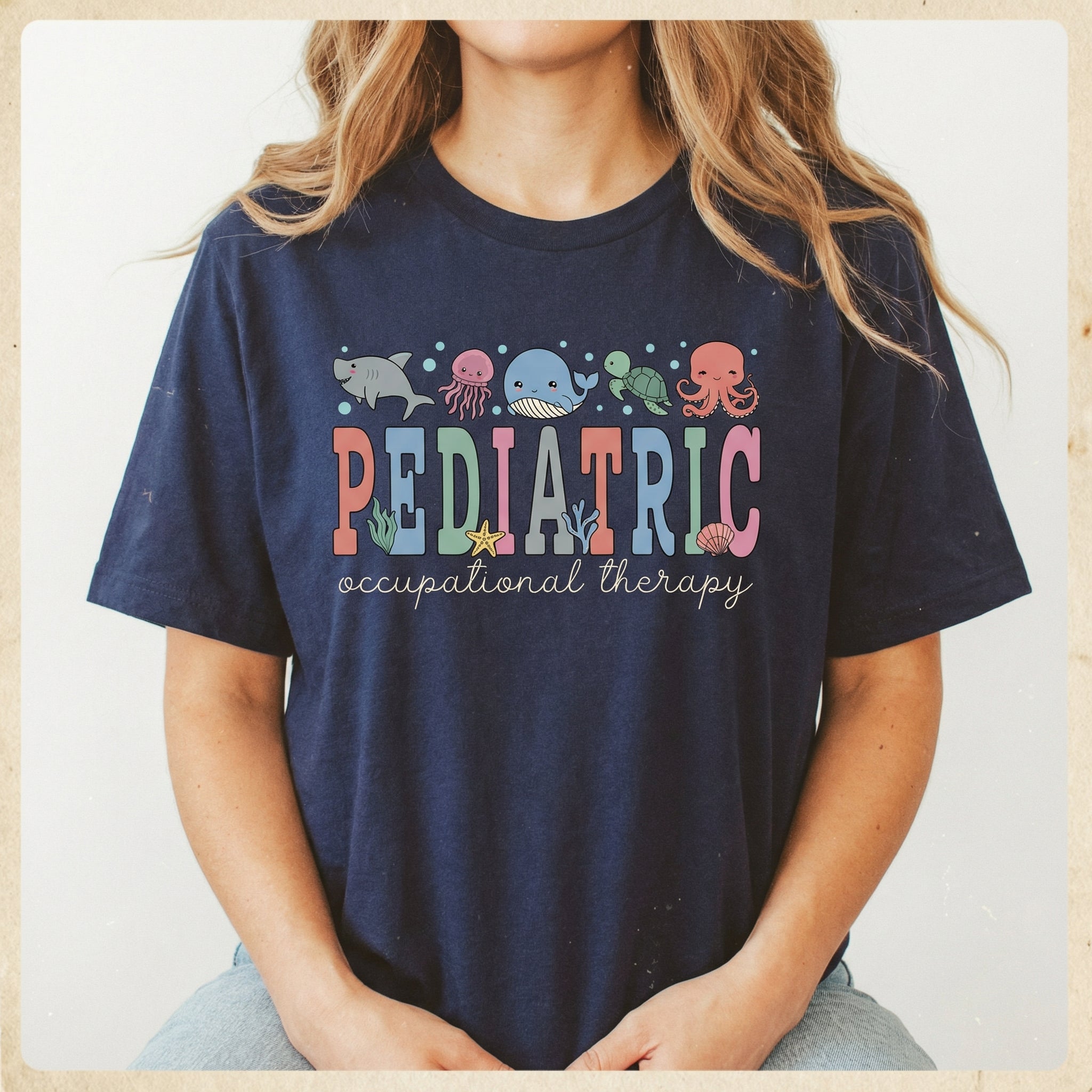 Pediatric Occupational Therapist Shirt – PEDS OT Ocean Animal Graphic Tee