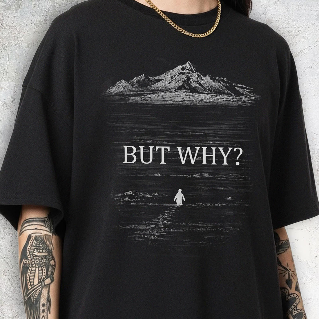 Penguin But Why Graphic T-Shirt – Viral Meme Humor Tee