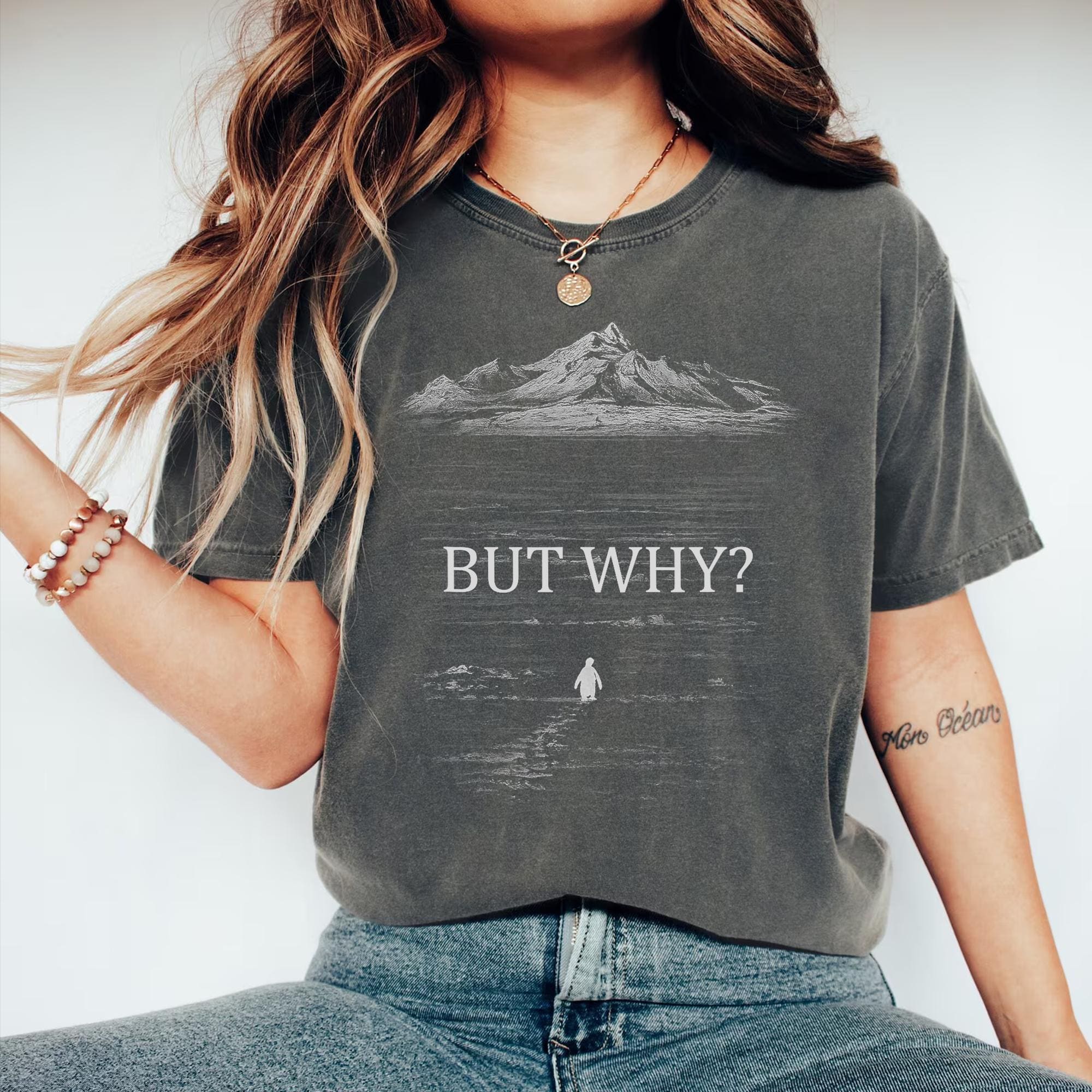 Penguin But Why Graphic T-Shirt – Viral Meme Humor Tee