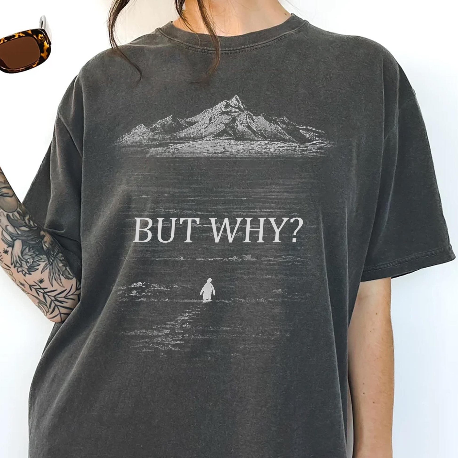 Penguin But Why Graphic T-Shirt – Viral Meme Humor Tee